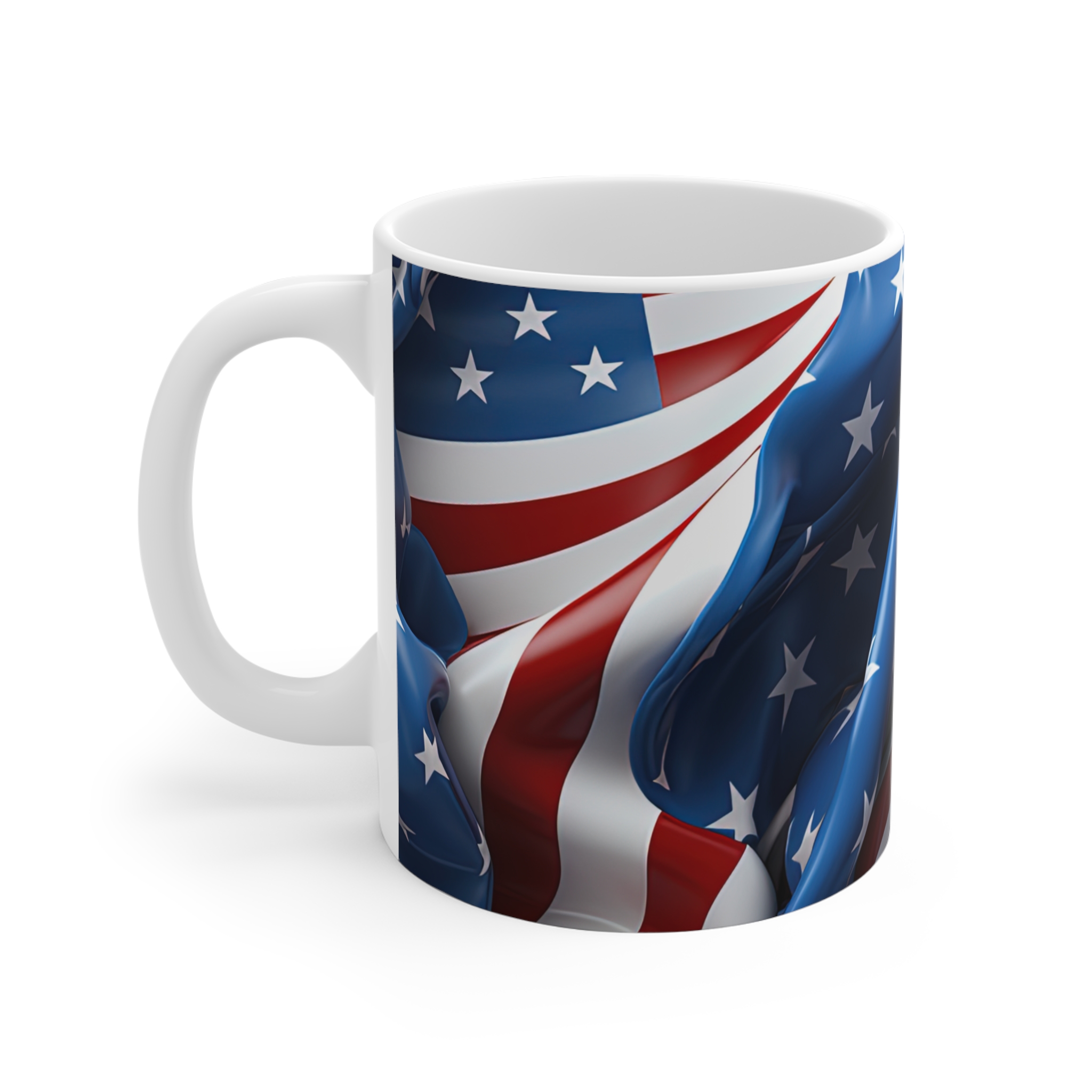 American Flag 11oz Coffee Mug — Patriotic Stars & Stripes Ceramic Cup - Image 2