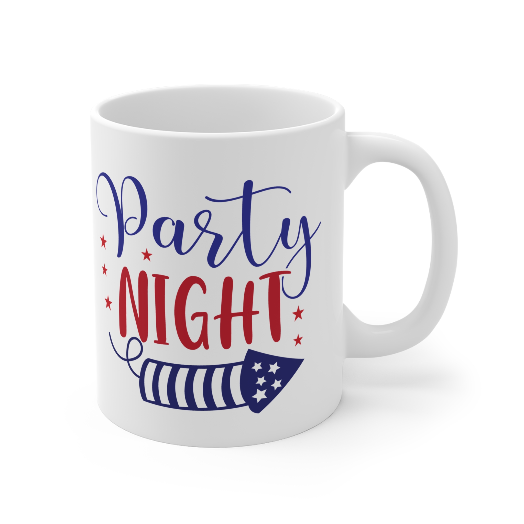 Party Night Mug — 11oz Patriotic Fireworks Coffee Cup (4th of July Celebration) - Image 4