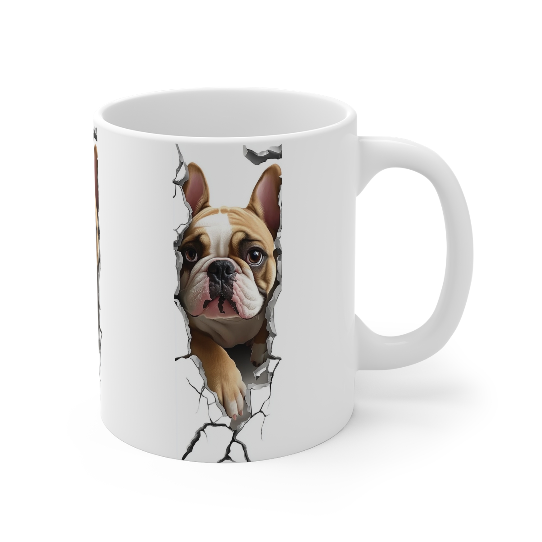 French Bulldog Peeking Mug – Cute 11oz Coffee Cup for Dog Lovers - Image 4