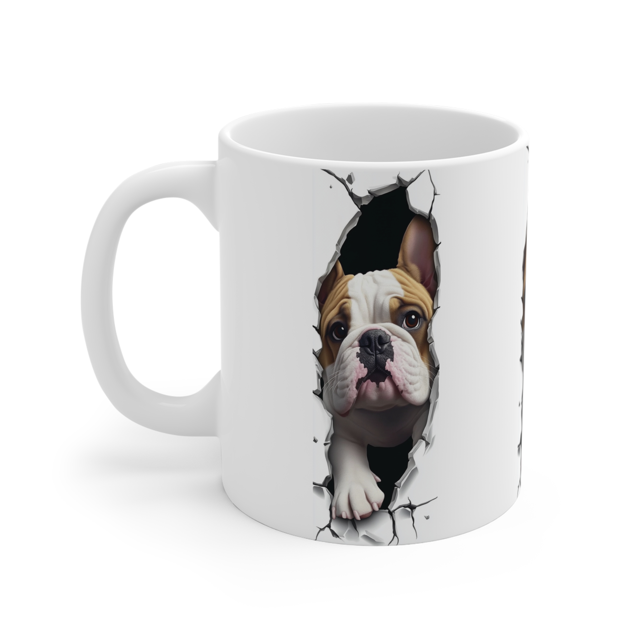 Bulldog Peek-A-Boo Mug — Cute French Bulldog Coffee Cup (11 oz) - Image 3