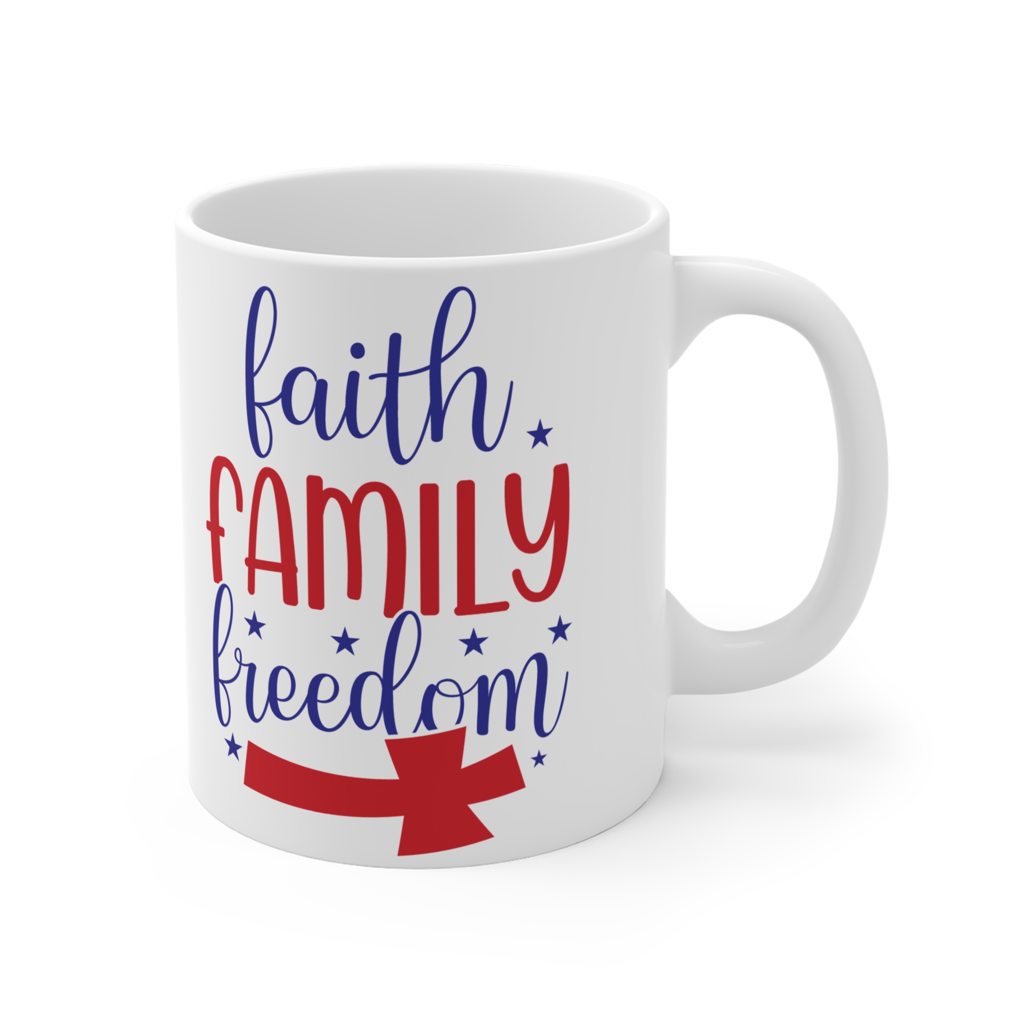 Faith Family Freedom Mug — Patriotic Christian Coffee Cup (11oz) - Image 4