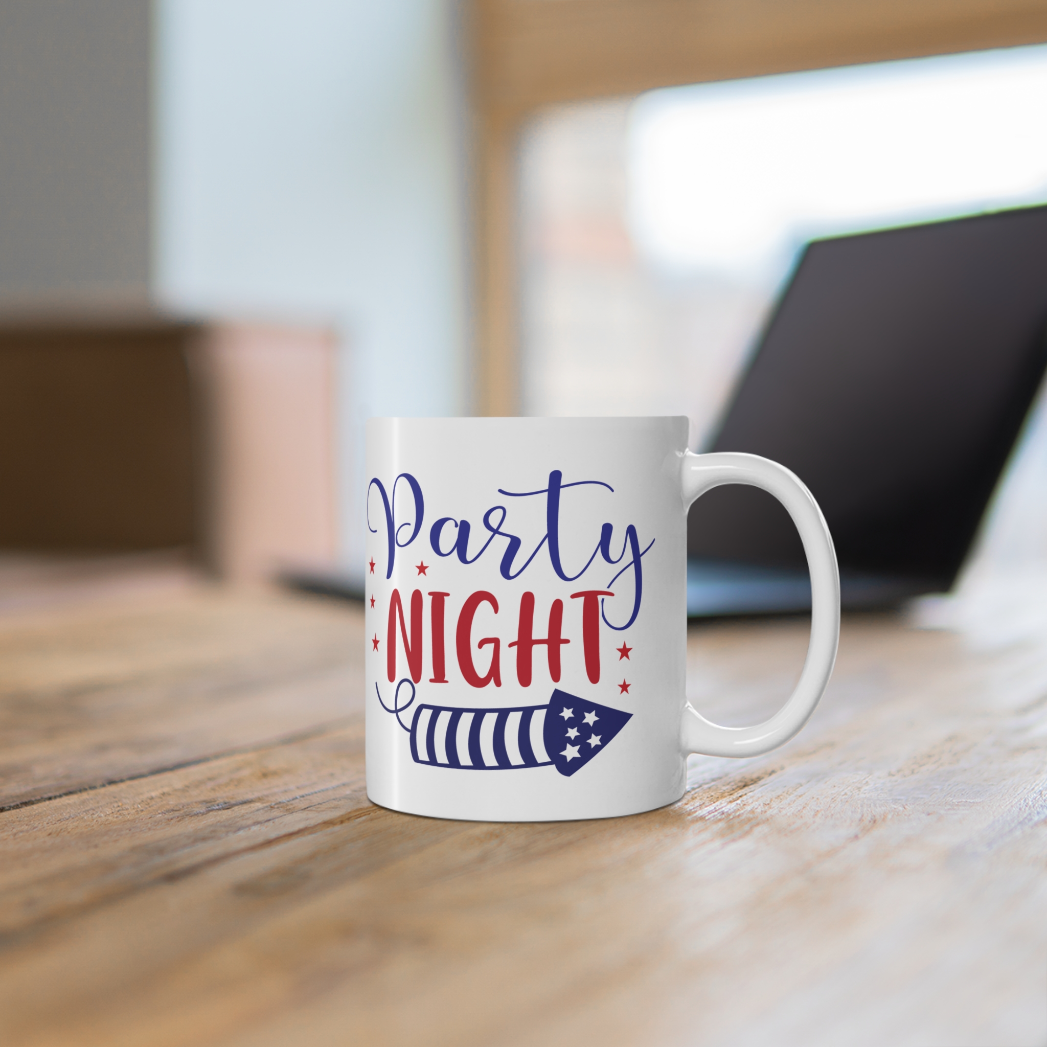 Party Night Mug — 11oz Patriotic Fireworks Coffee Cup (4th of July Celebration) - Image 6