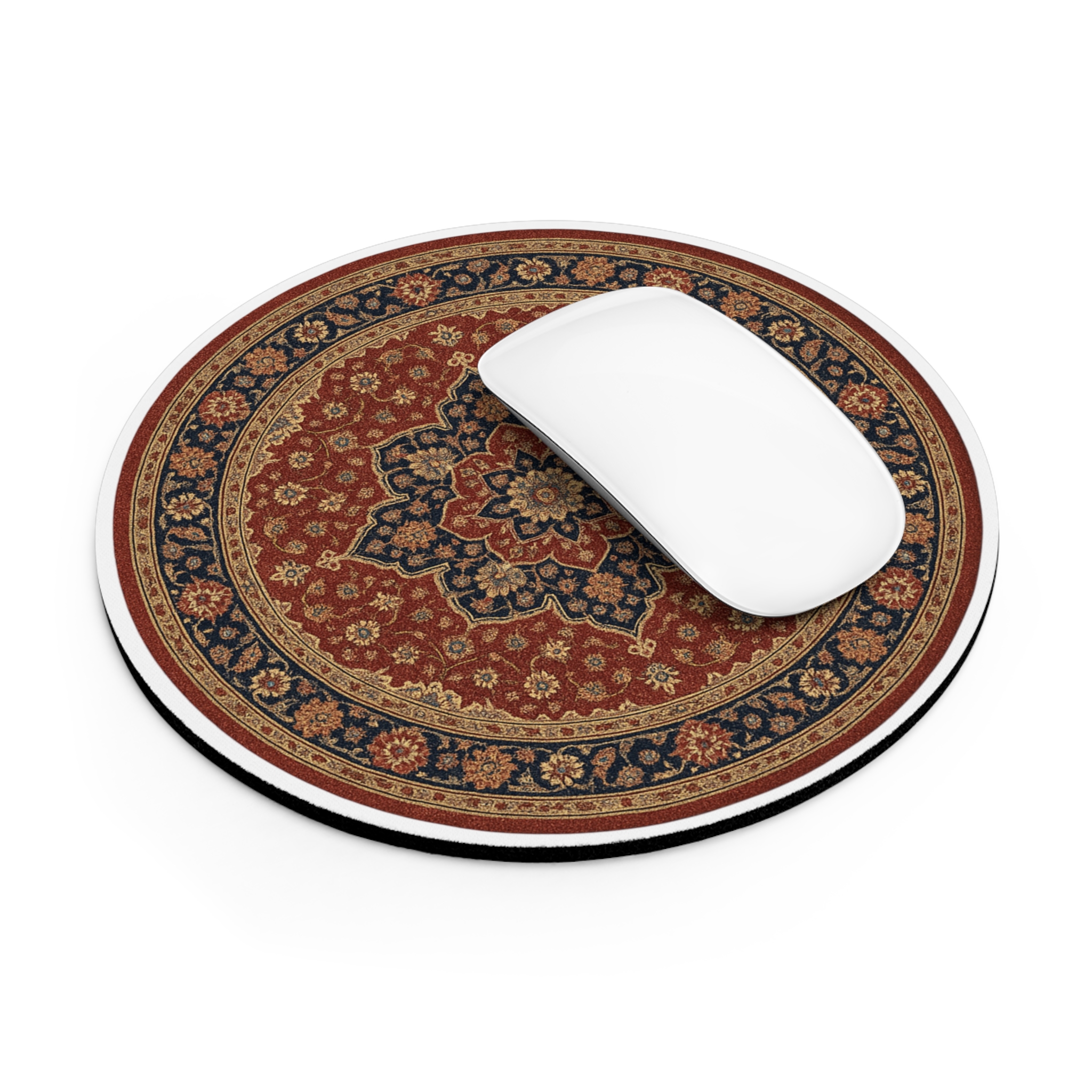 Round Persian-Style Mouse Pad — Vintage Oriental Rug Desk Mat - Image 4