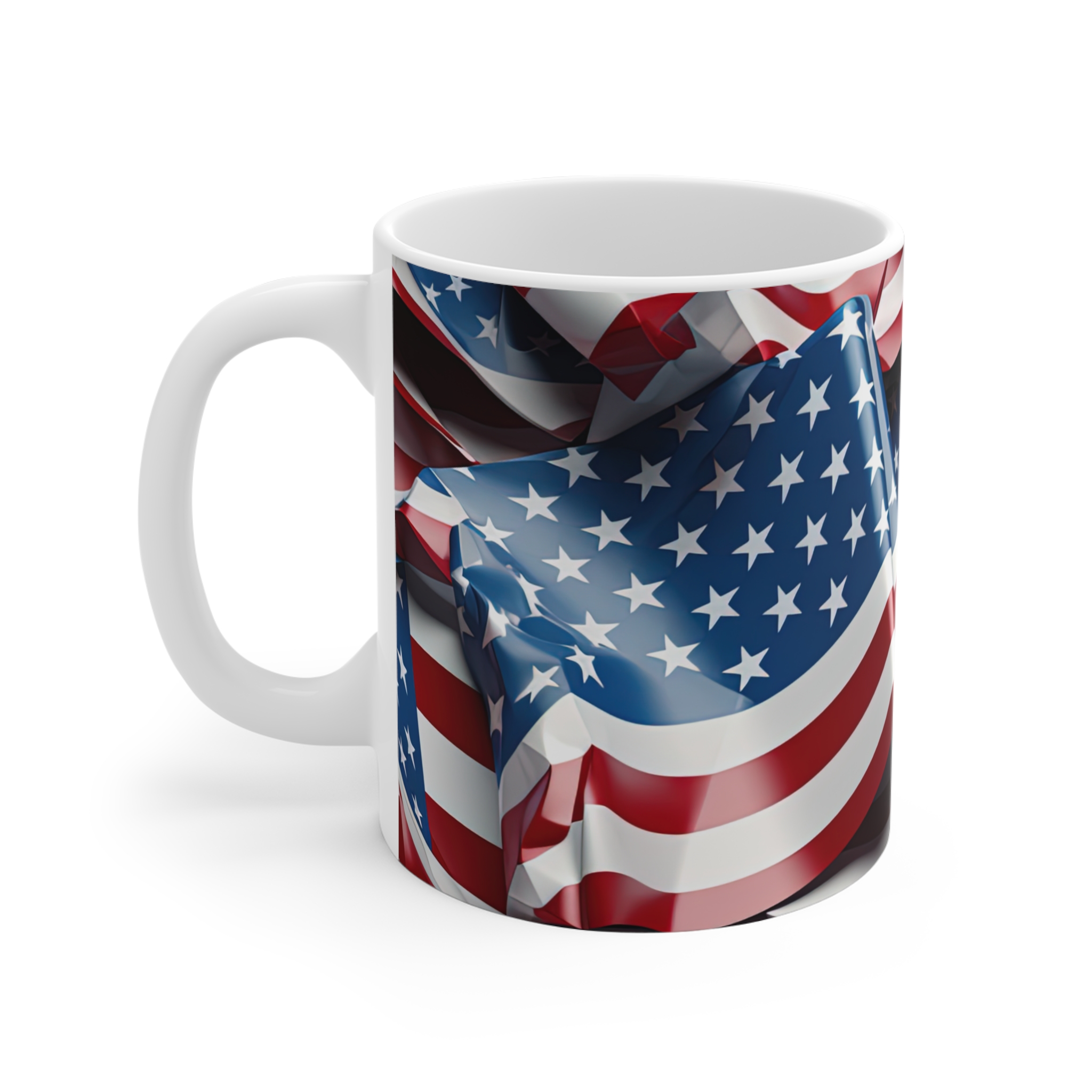 American Flag 11oz Coffee Mug – Patriotic Stars & Stripes Drinkware for Fourth of July - Image 2