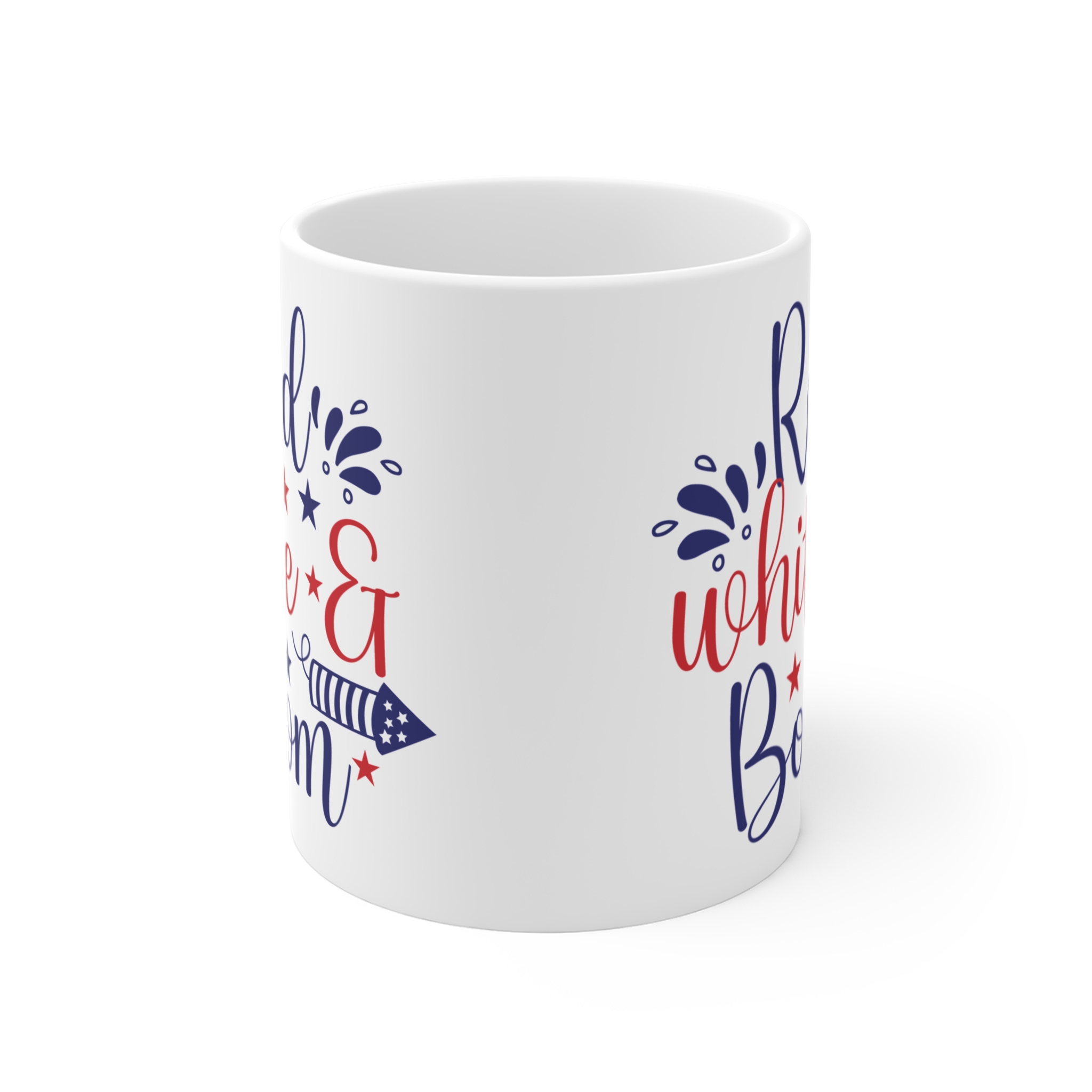 Red White & Boom Mug — 11oz Patriotic Fourth of July Coffee Cup - Image 2