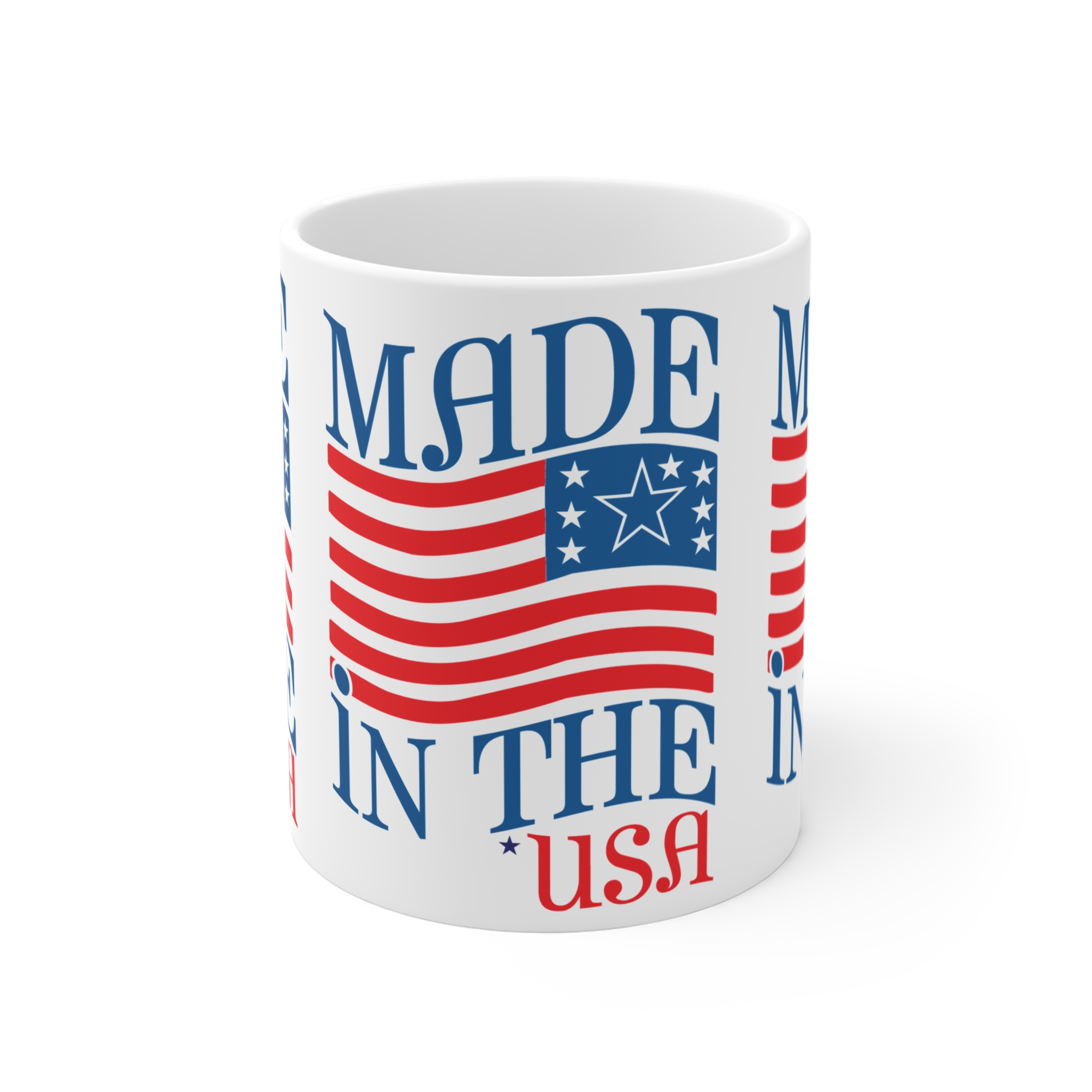 Made in the USA Flag Coffee Mug — Patriotic 11oz Ceramic - Image 2