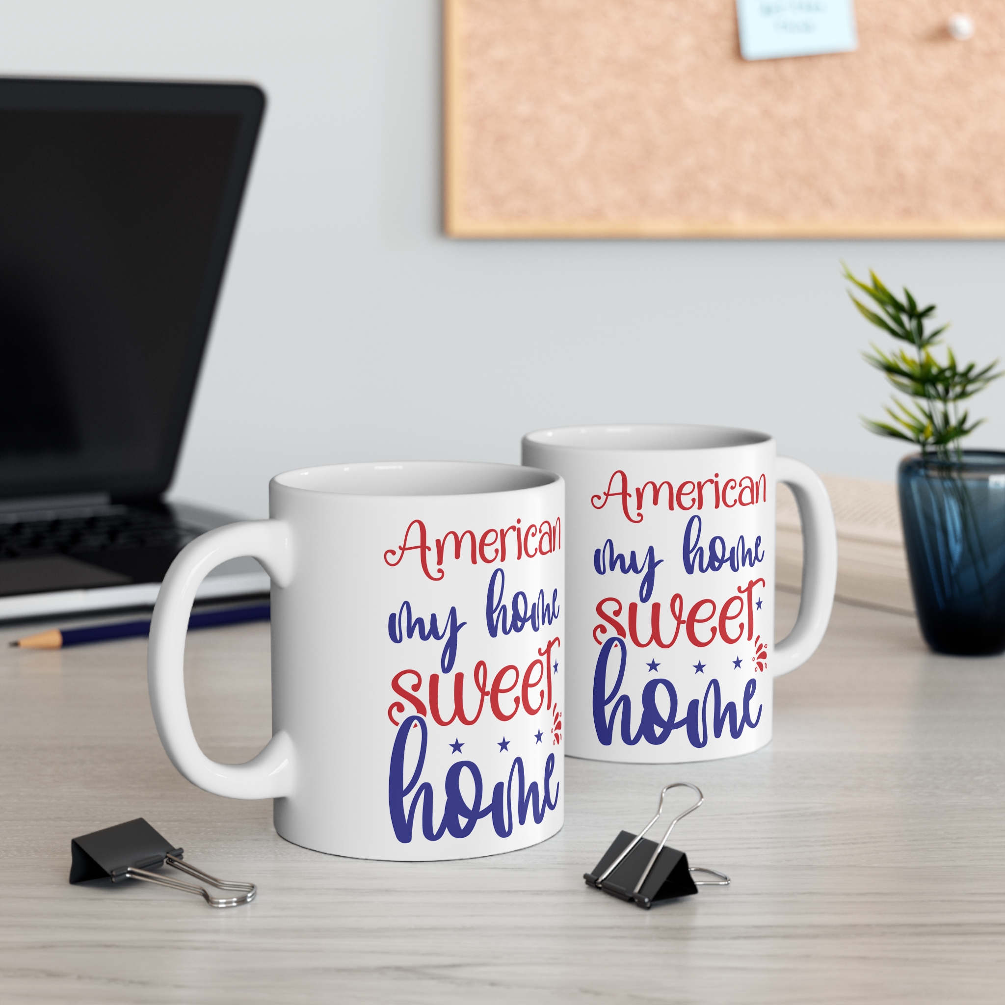 American My Home Sweet Home Mug — Patriotic 11oz Coffee Cup (Red & Blue) - Image 5