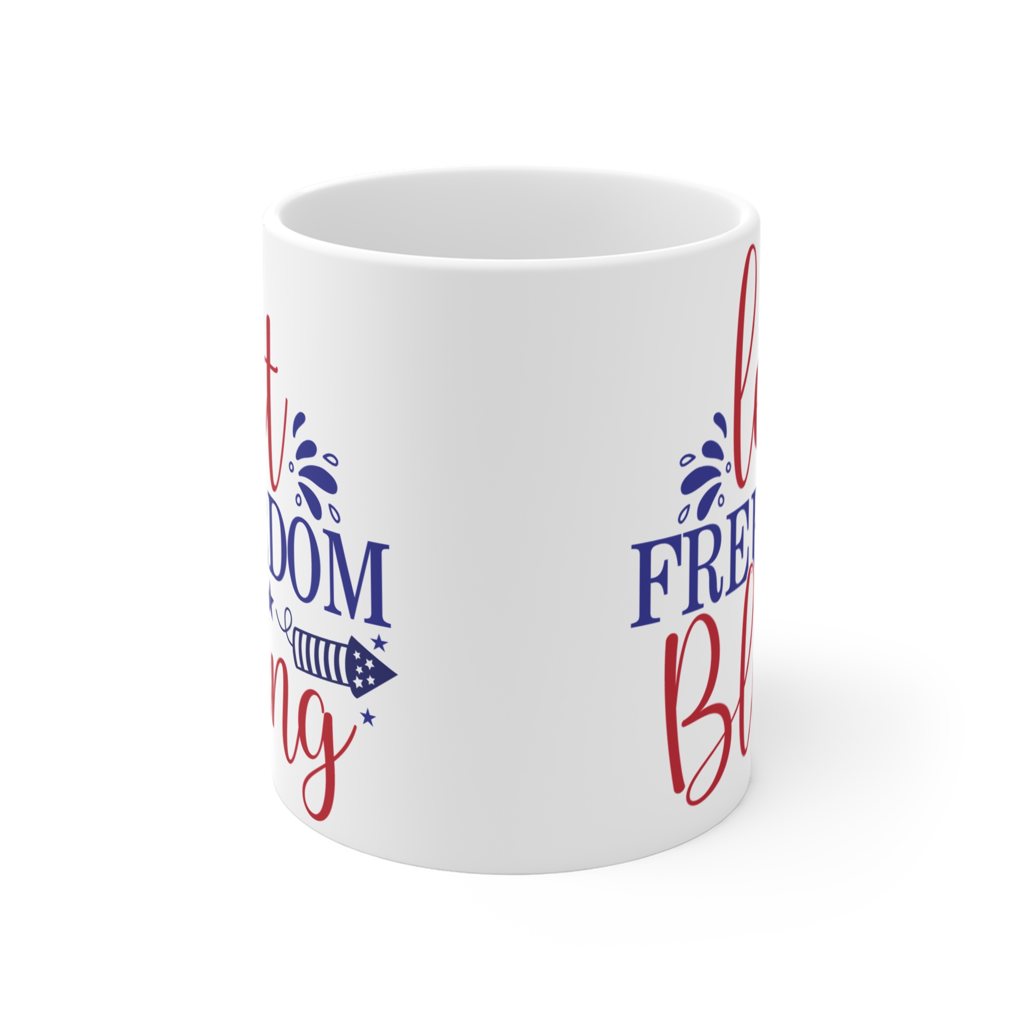 Let Freedom Bling Mug — Patriotic 11oz Coffee Cup (Red, White & Blue) - Image 2