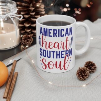 American Heart Southern Soul Mug — Patriotic 11oz Coffee Cup