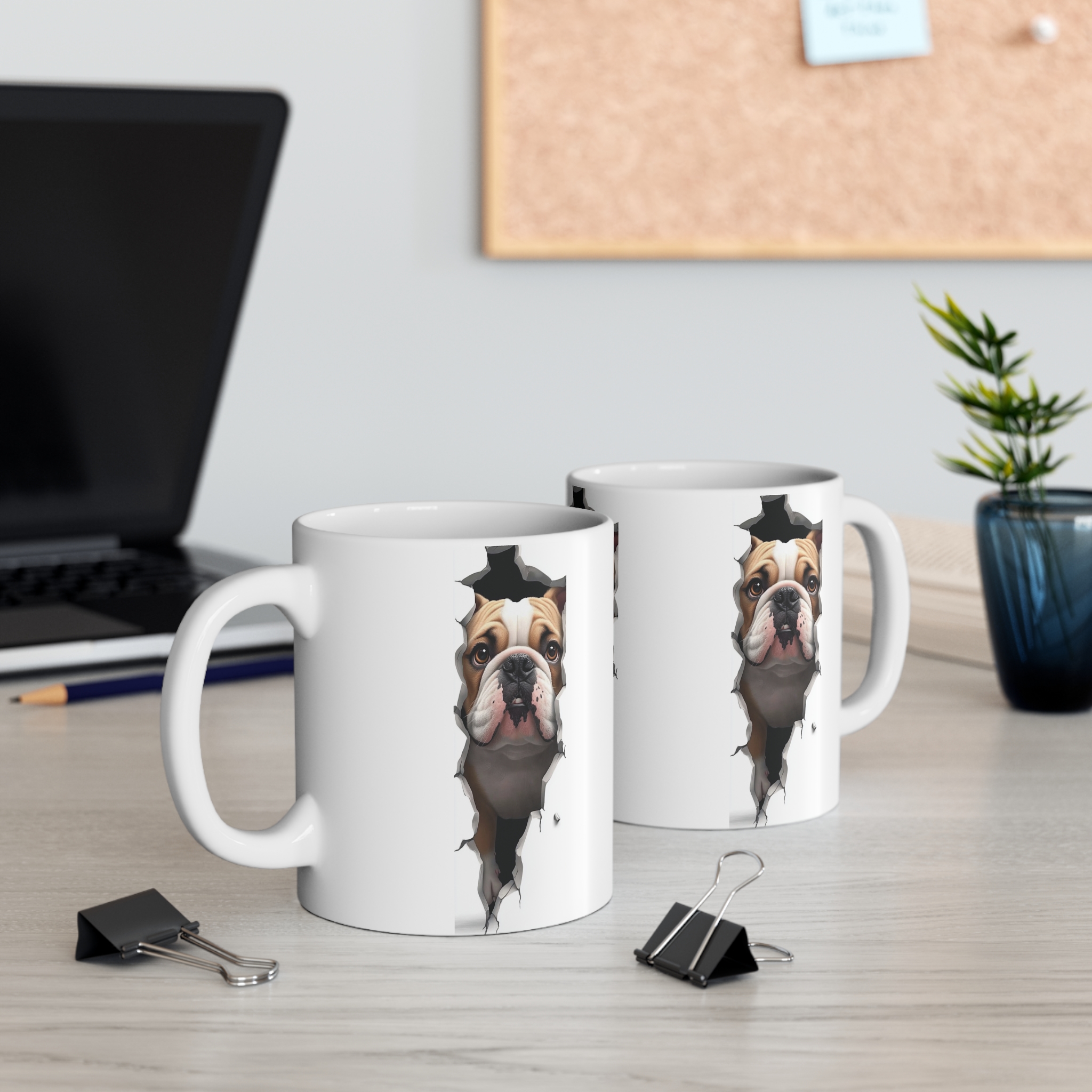 Bulldog Peeking Mug — Cute Dog Coffee Cup (11oz) - Image 5