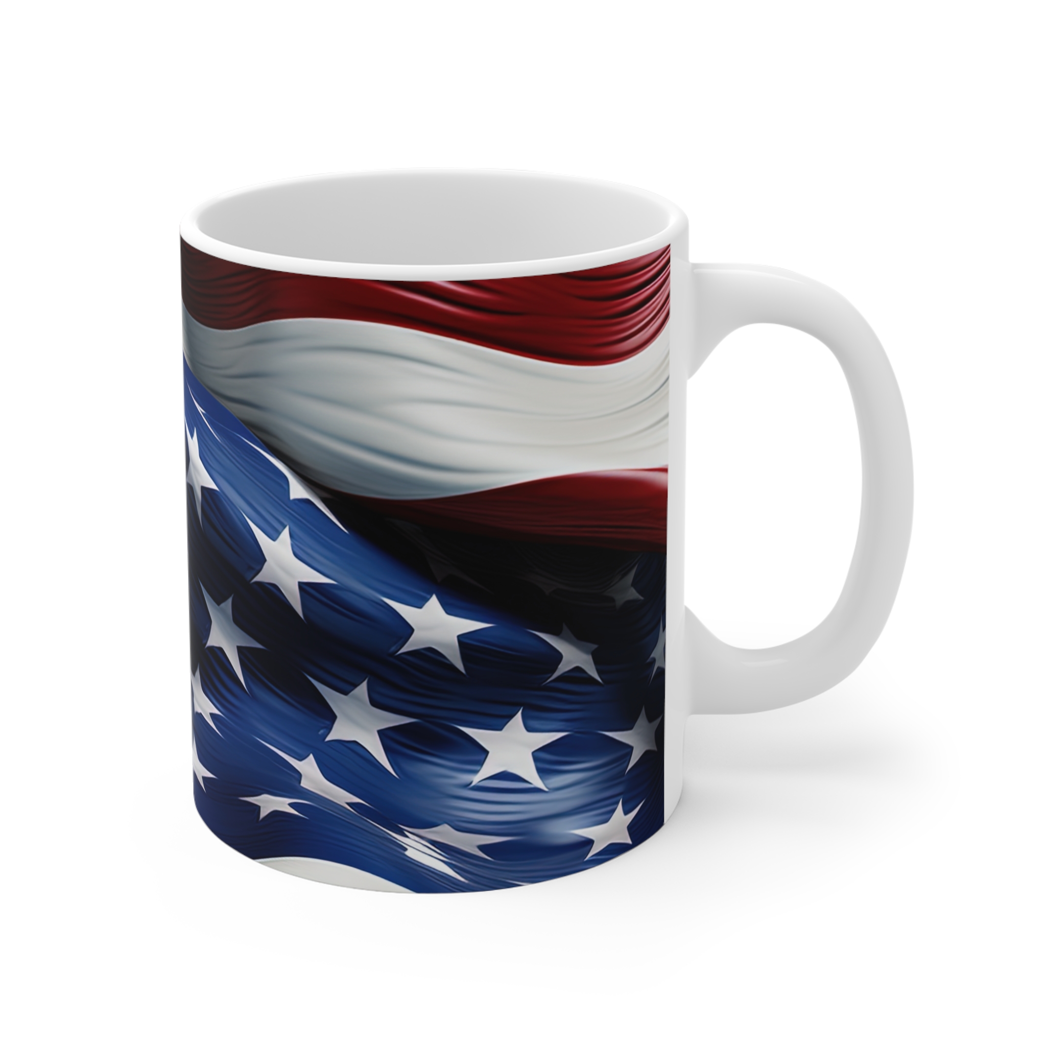 American Flag 11oz Ceramic Mug — Patriotic Stars & Stripes Coffee Cup - Image 3