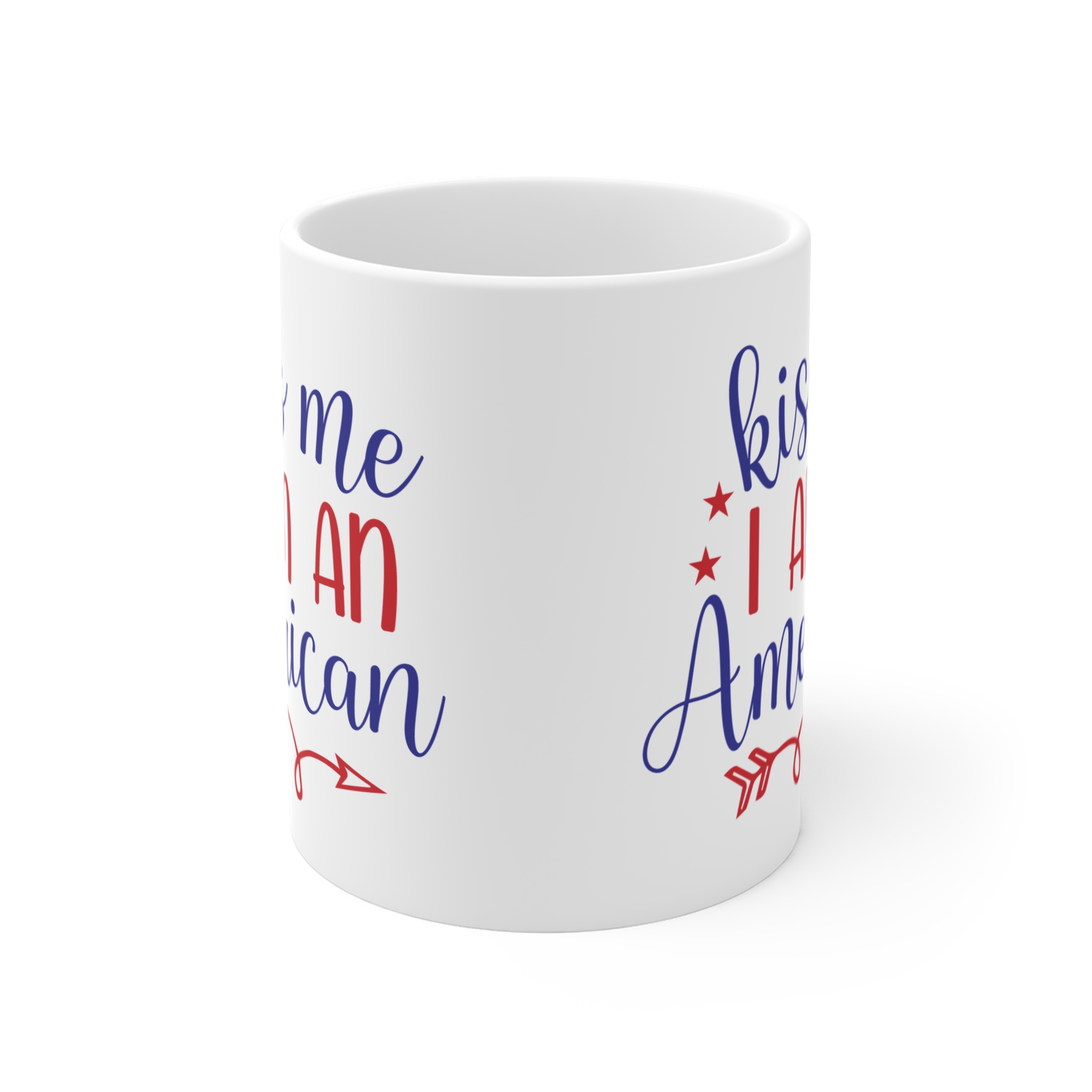 Kiss Me I Am An American Mug – Patriotic 11oz Coffee Cup for 4th of July - Image 2
