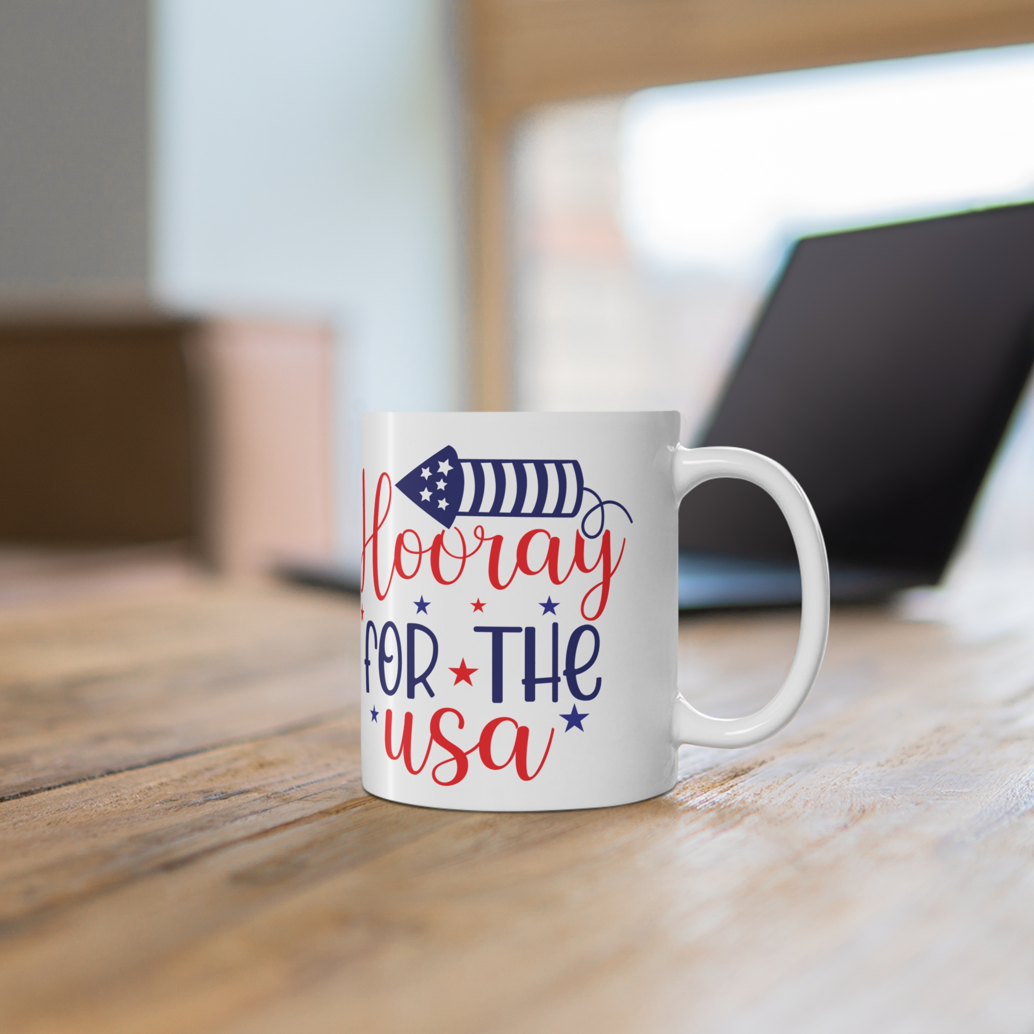 Hooray for the USA 11oz Coffee Mug – Patriotic Fourth of July Ceramic Gift - Image 6