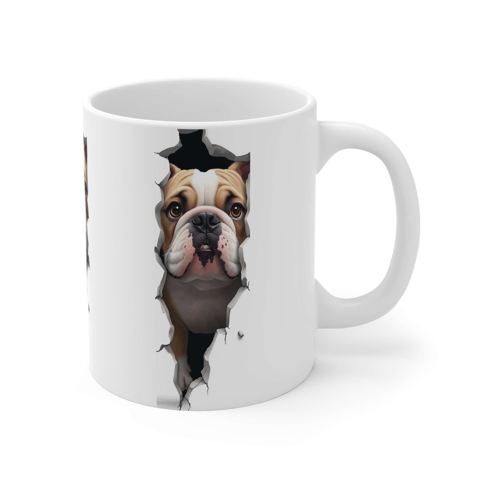 Bulldog Peeking Mug — Cute Dog Coffee Cup (11oz) - Image 4