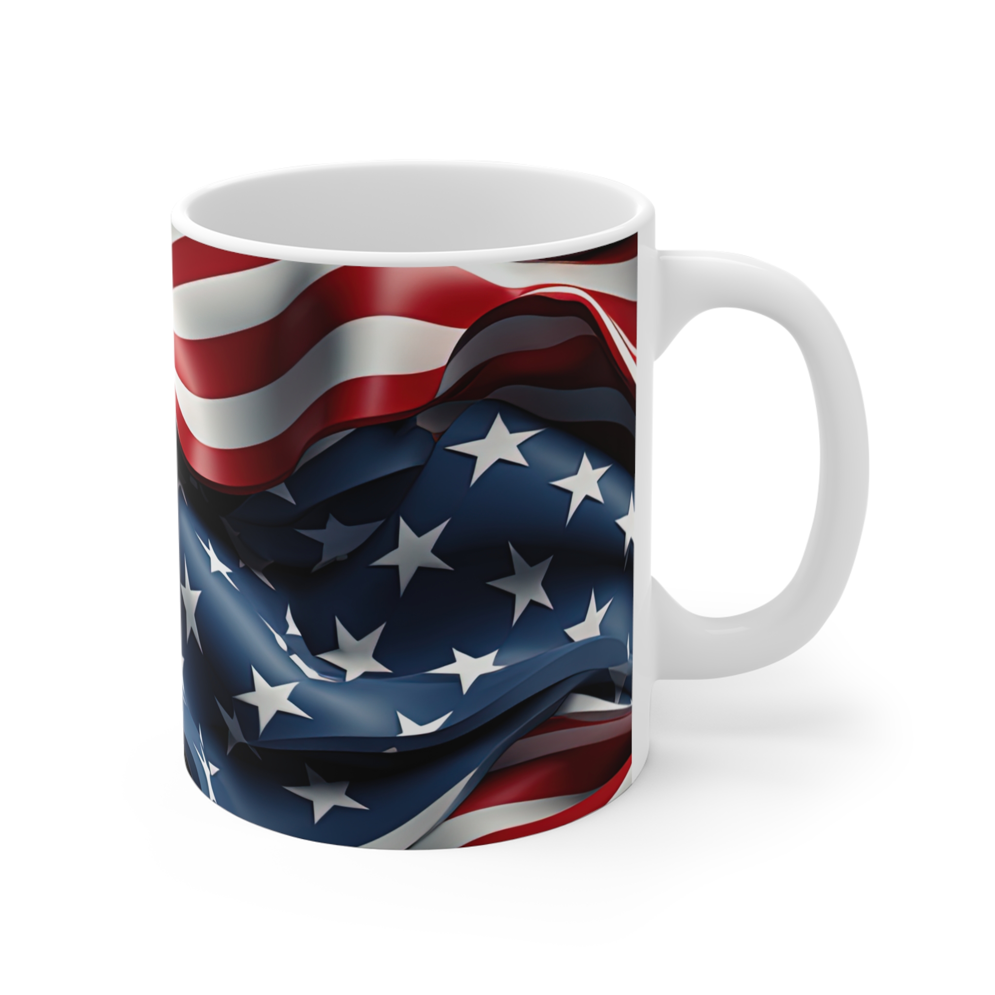 American Flag 11oz Coffee Mug — Patriotic Stars & Stripes Drinkware - Image 3