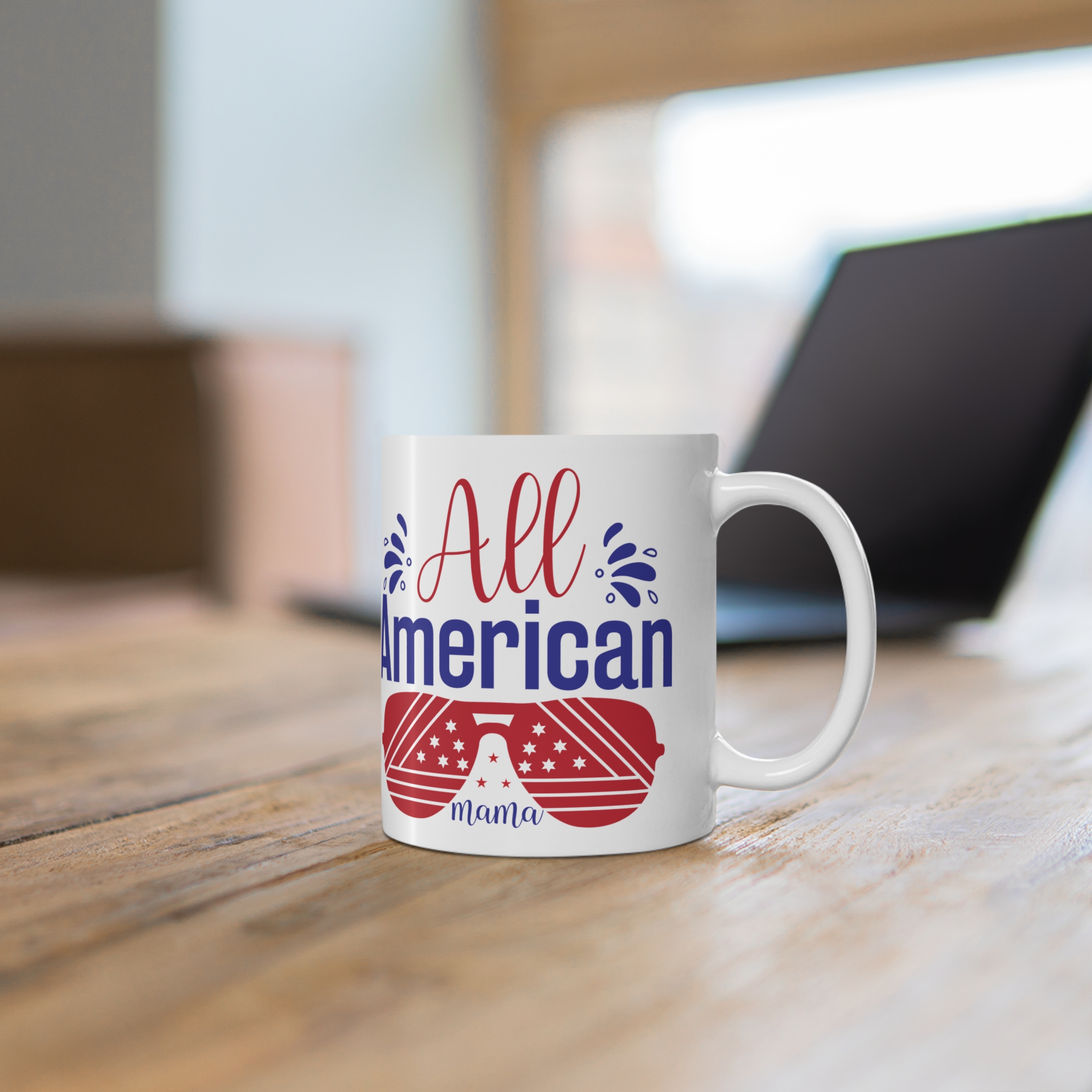 All American Mama Mug — Patriotic 11oz Coffee Cup (Red, White & Blue) - Image 6