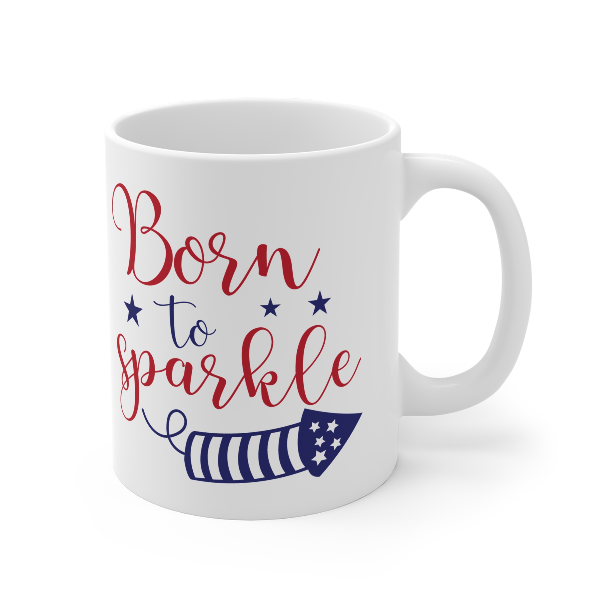 Born to Sparkle Mug — Patriotic 11oz Fourth of July Coffee Cup - Image 4