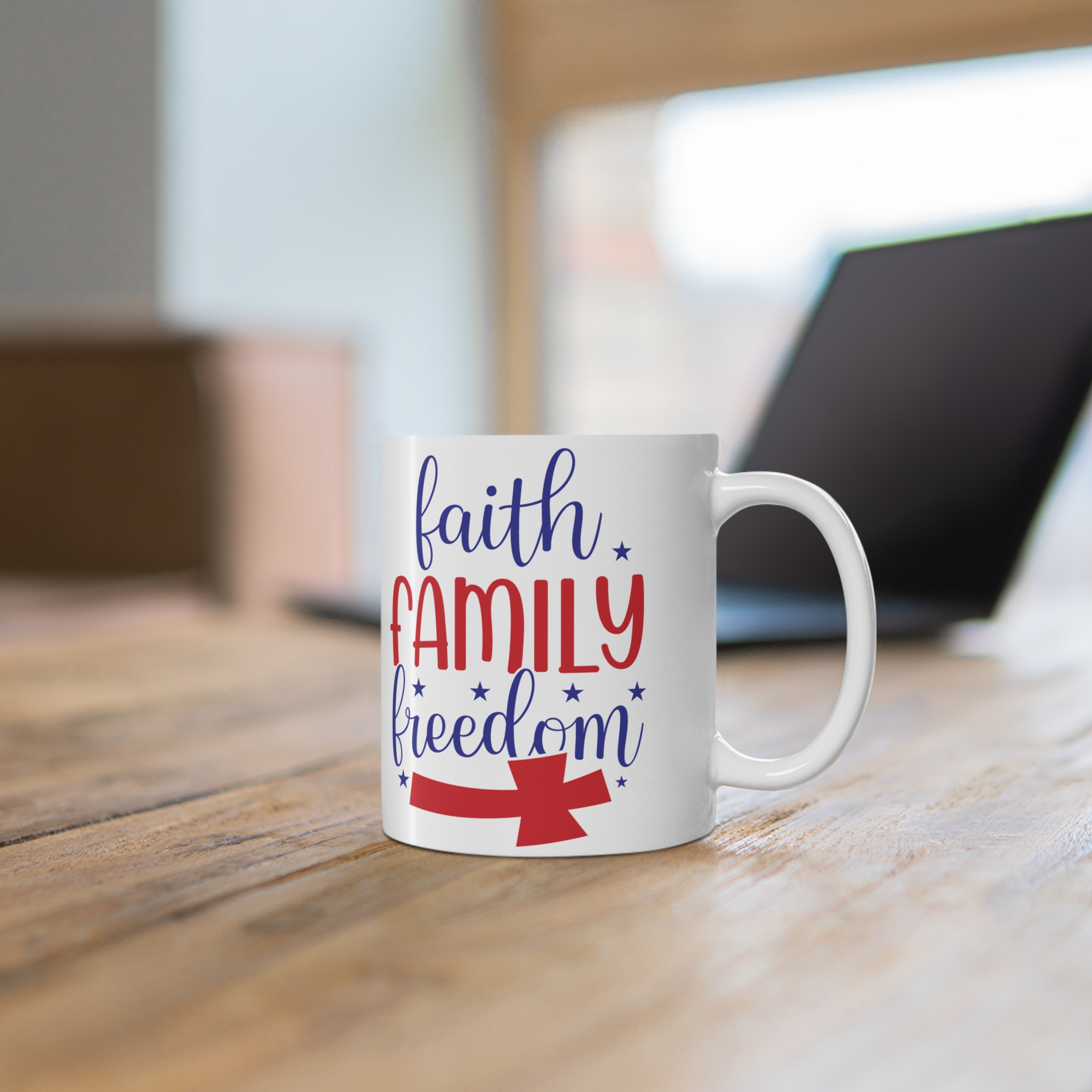 Faith Family Freedom Mug — Patriotic Christian Coffee Cup (11oz) - Image 6