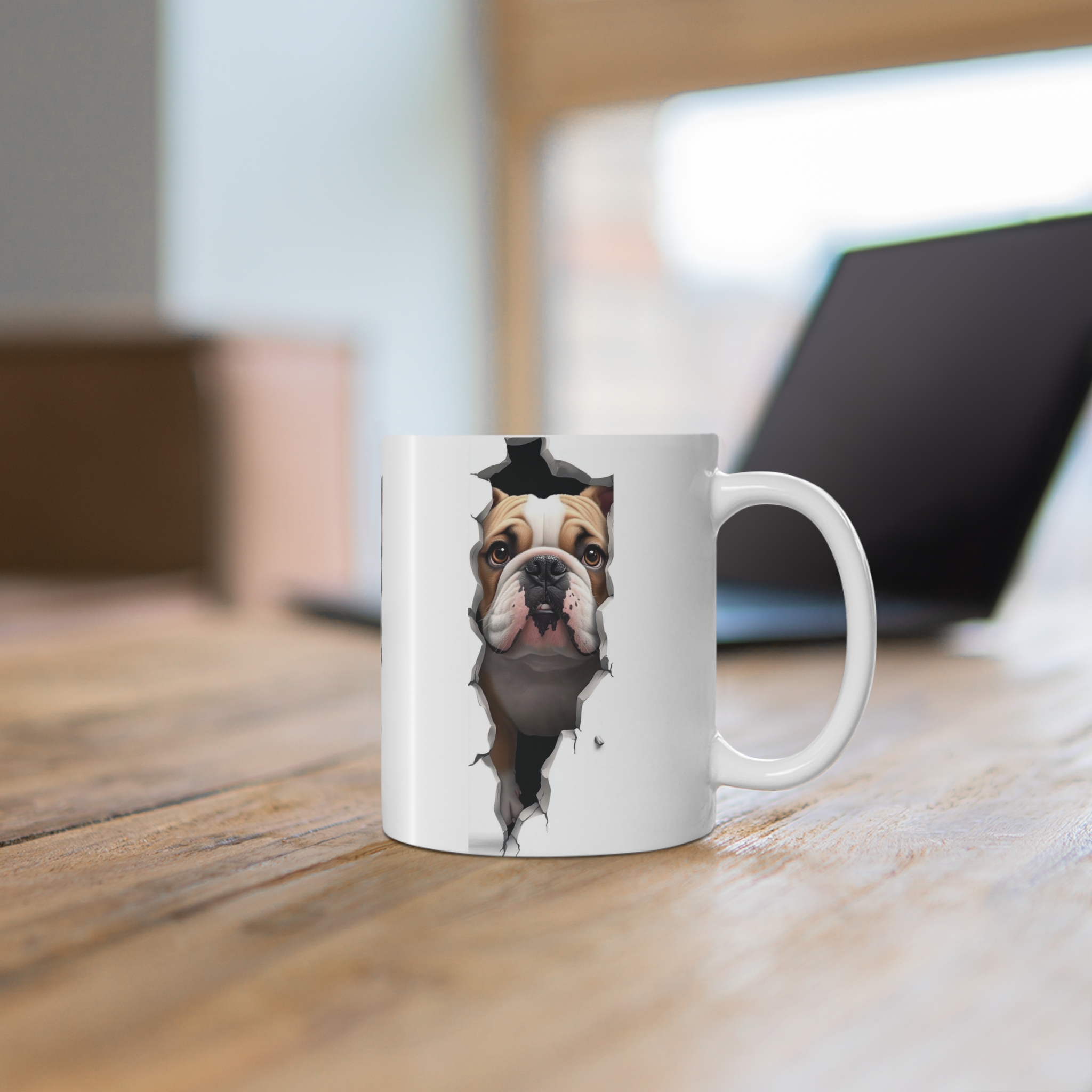 Bulldog Peeking Mug — Cute Dog Coffee Cup (11oz) - Image 6