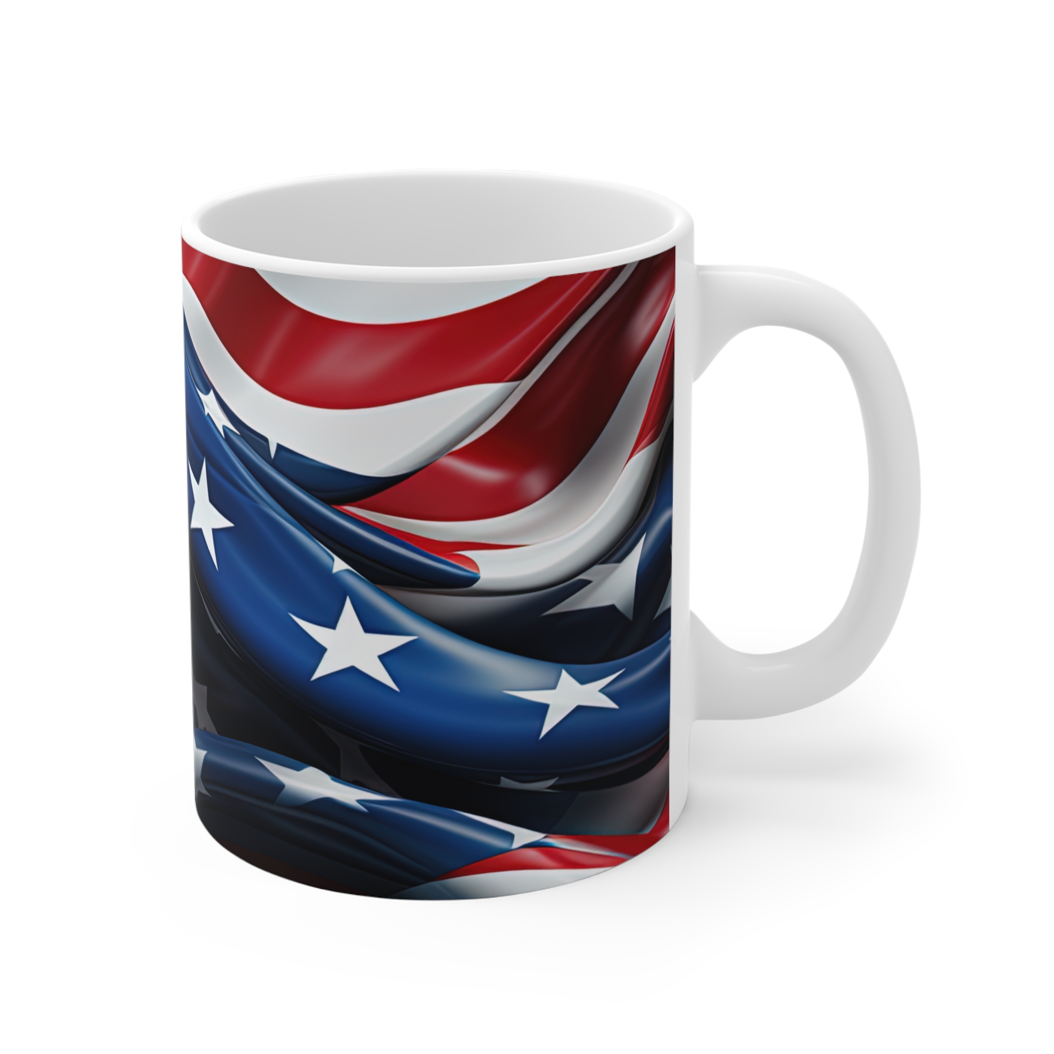 American Flag Coffee Mug — 11oz Patriotic Stars & Stripes Ceramic Mug - Image 3