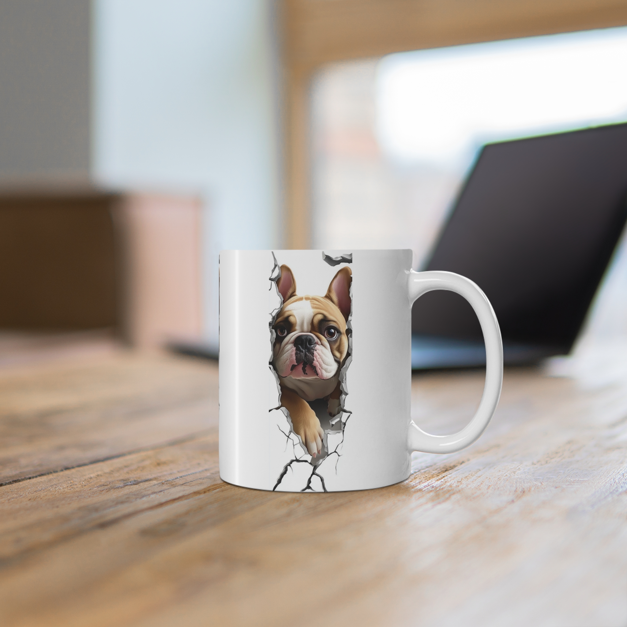 French Bulldog Peeking Mug – Cute 11oz Coffee Cup for Dog Lovers - Image 6
