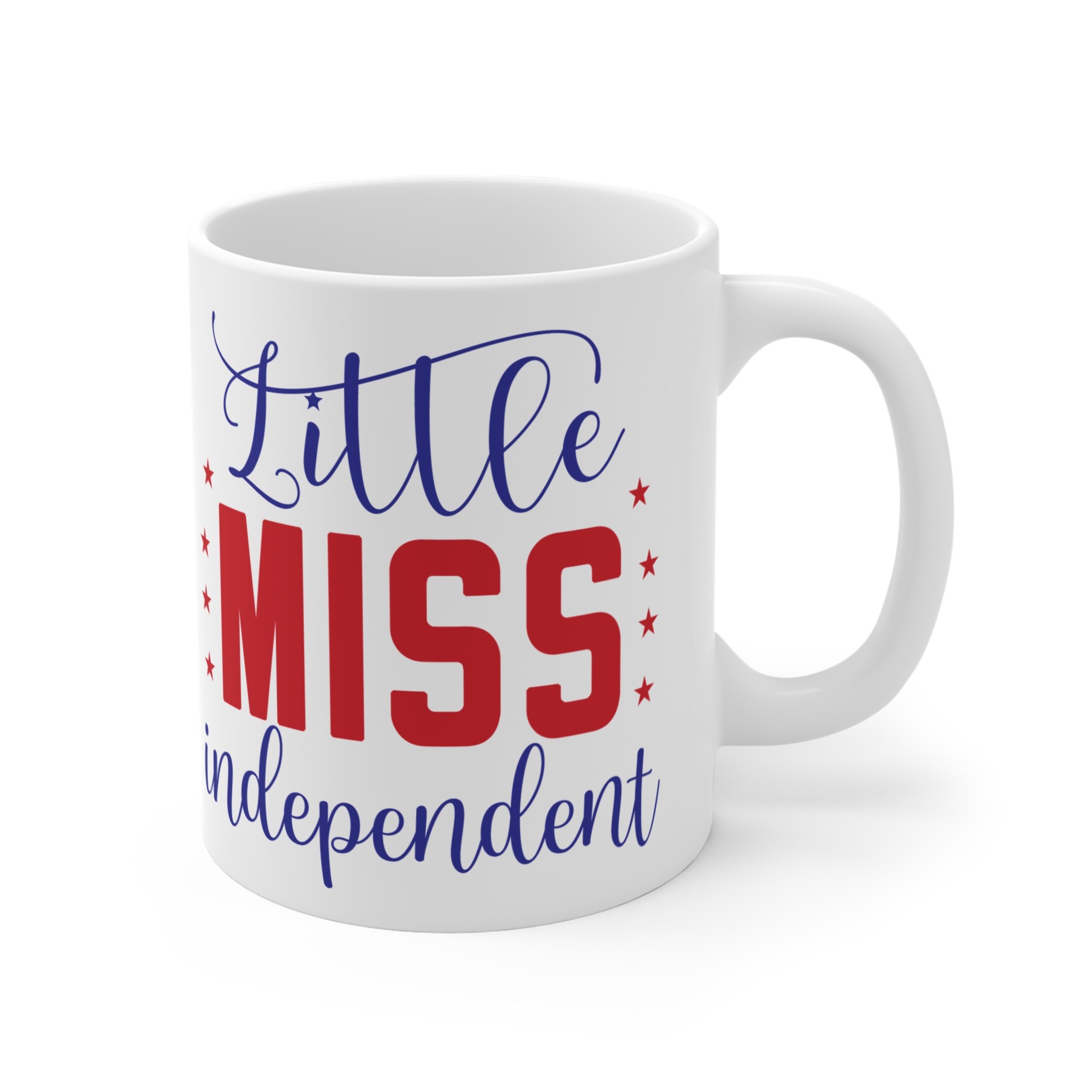 Little Miss Independent 11oz Coffee Mug — Patriotic Red & Blue Gift - Image 4