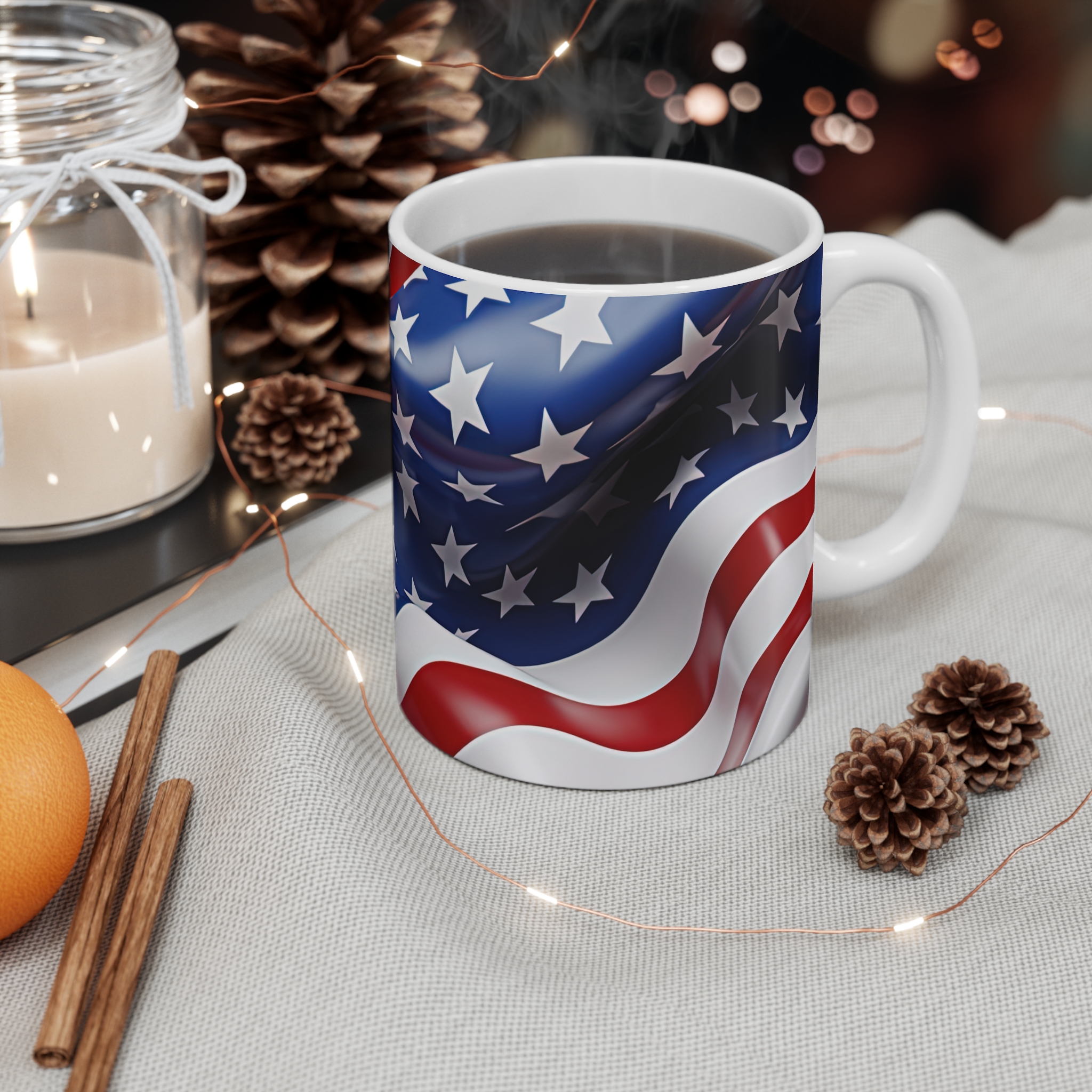 American Flag 11oz Coffee Mug — Patriotic Stars & Stripes Drinkware - Image 4