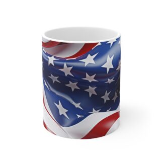 American Flag 11oz Coffee Mug — Patriotic Stars & Stripes Drinkware