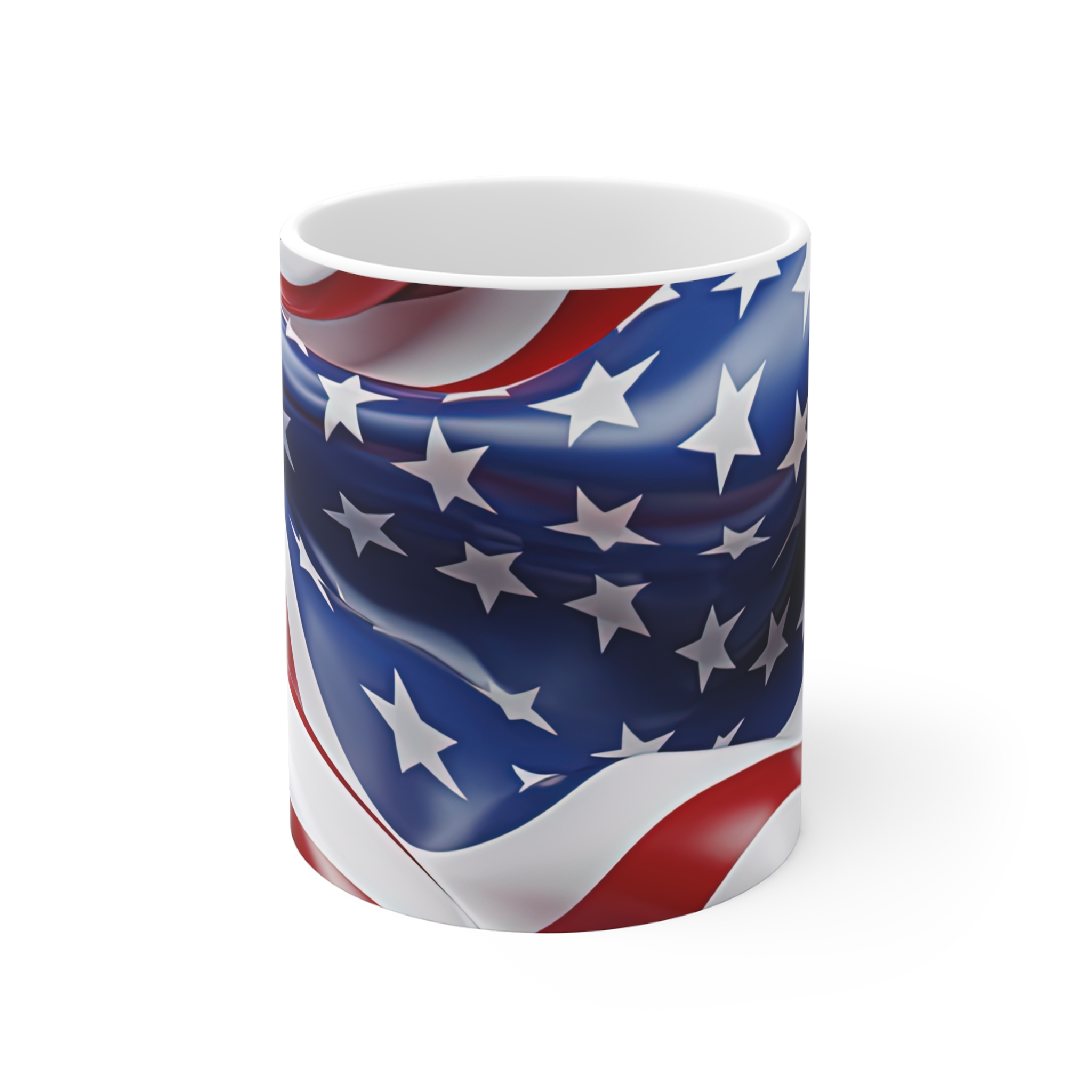 American Flag 11oz Coffee Mug — Patriotic Stars & Stripes Drinkware