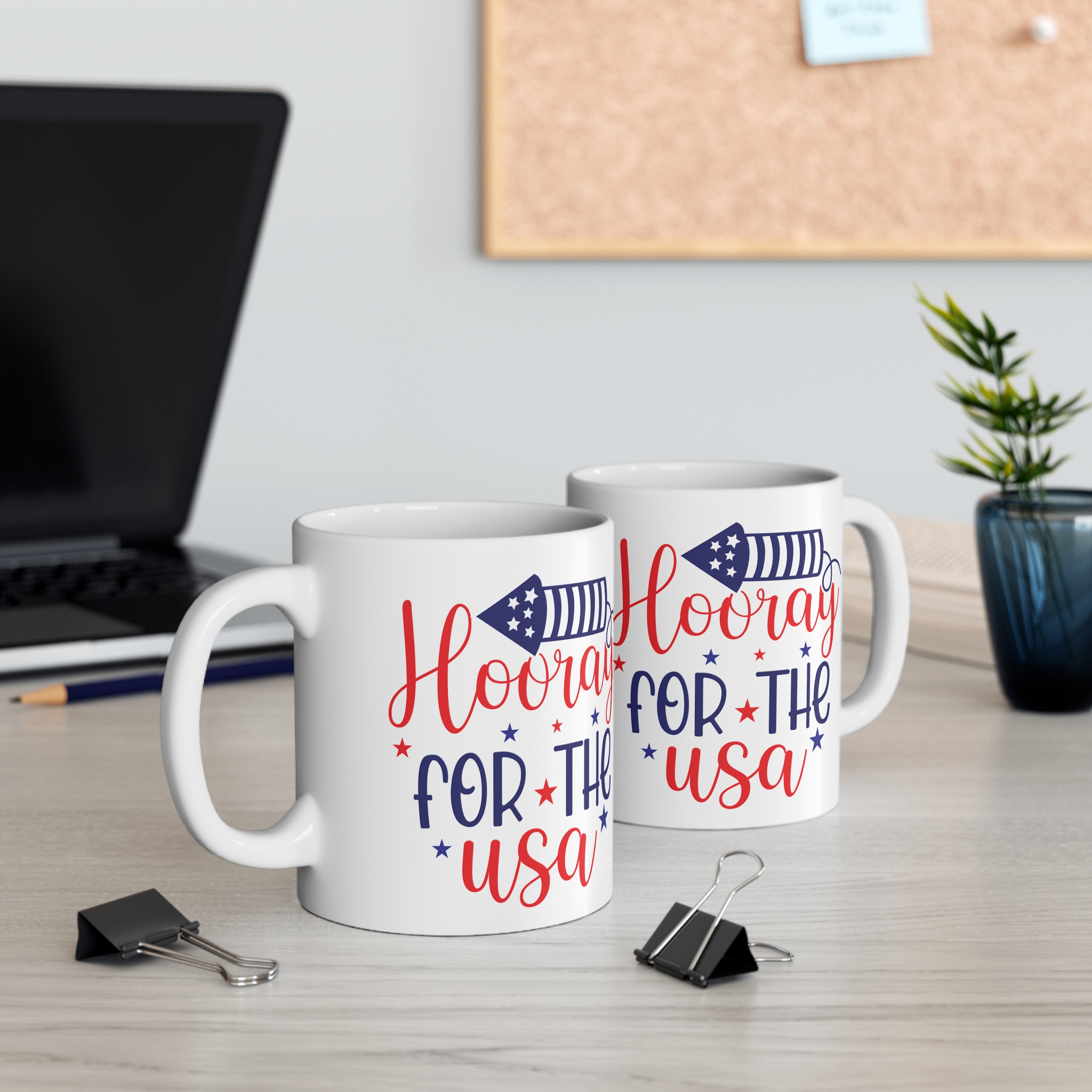Hooray for the USA 11oz Coffee Mug – Patriotic Fourth of July Ceramic Gift - Image 5