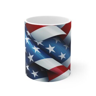 American Flag 11oz Mug — Patriotic Stars & Stripes Coffee Cup