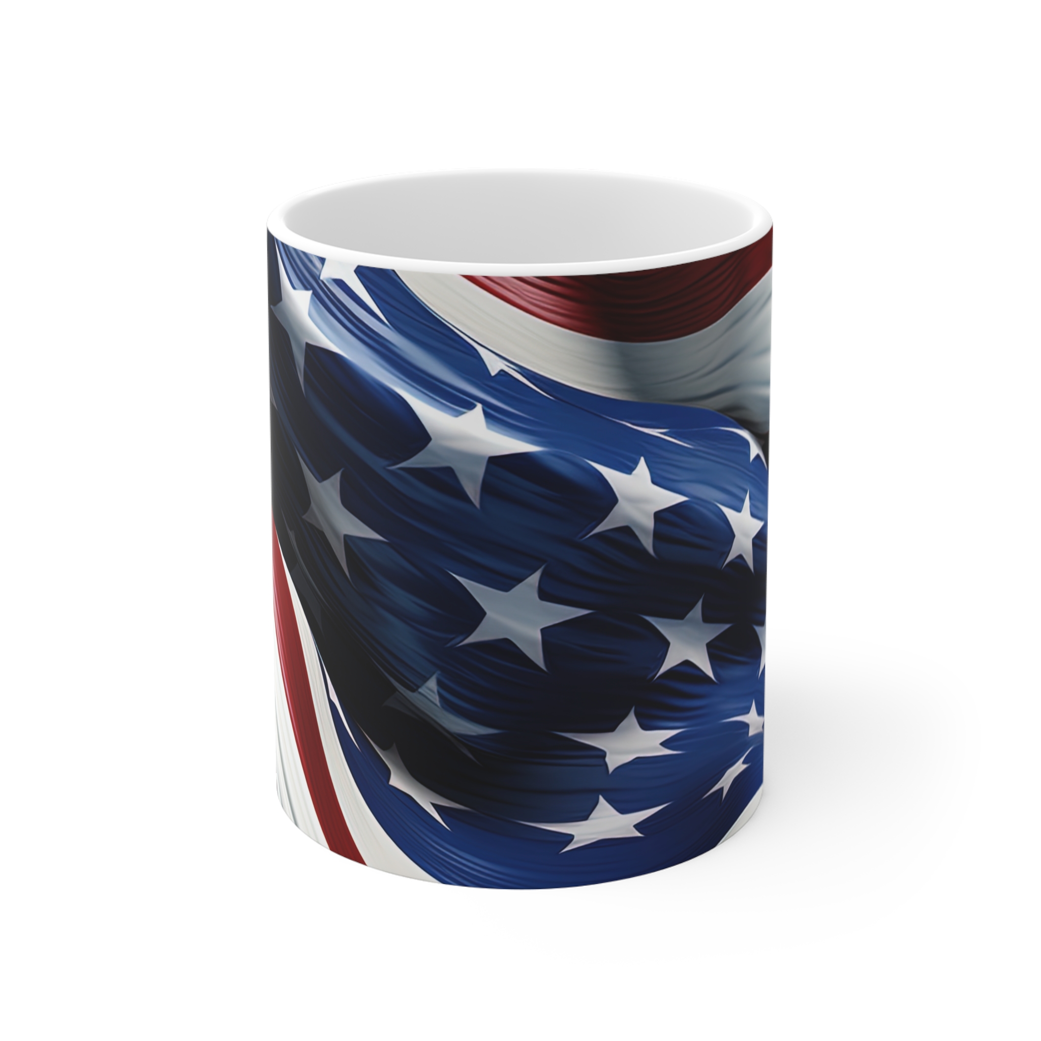 American Flag 11oz Ceramic Mug — Patriotic Stars & Stripes Coffee Cup