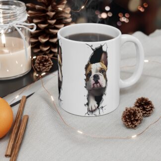 Bulldog Peek-A-Boo Mug — Cute French Bulldog Coffee Cup (11 oz)