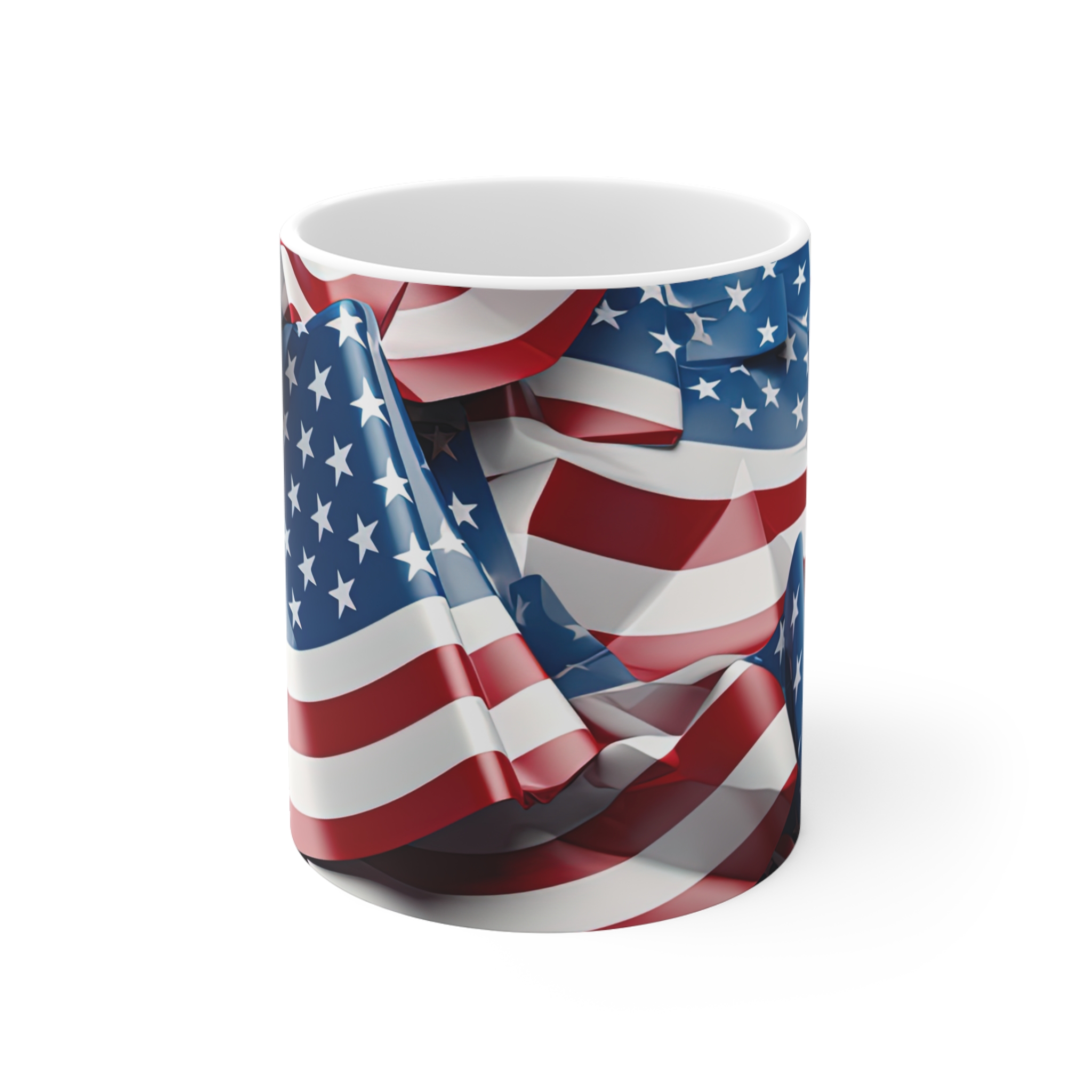 American Flag 11oz Coffee Mug – Patriotic Stars & Stripes Drinkware for Fourth of July