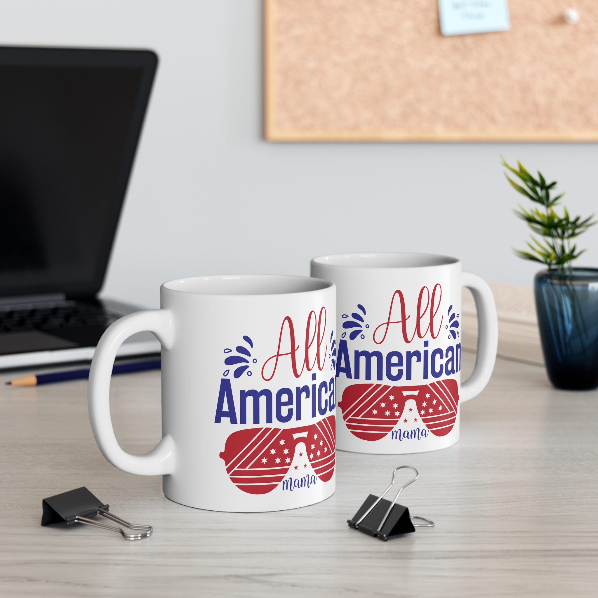 All American Mama Mug — Patriotic 11oz Coffee Cup (Red, White & Blue) - Image 5