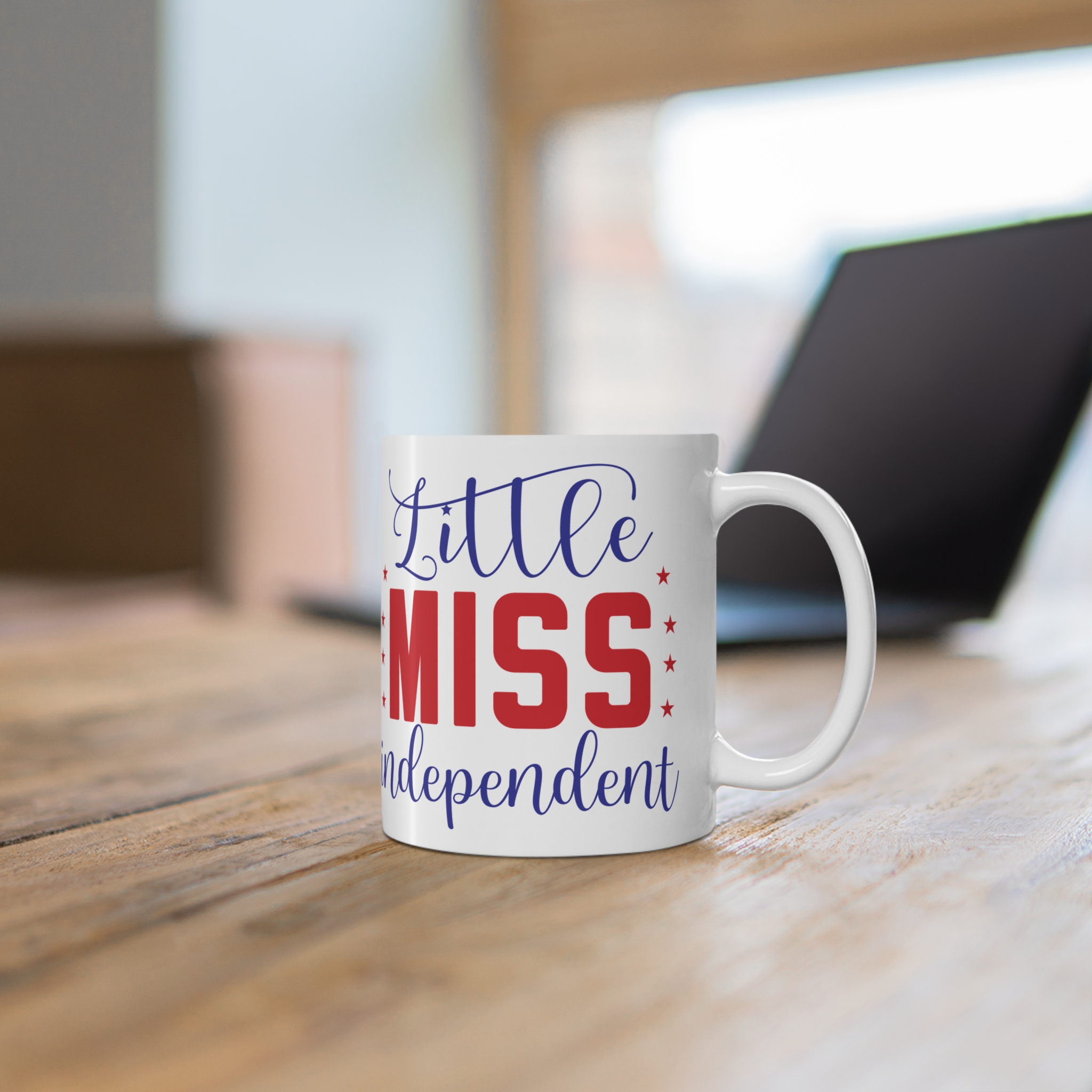 Little Miss Independent 11oz Coffee Mug — Patriotic Red & Blue Gift - Image 6