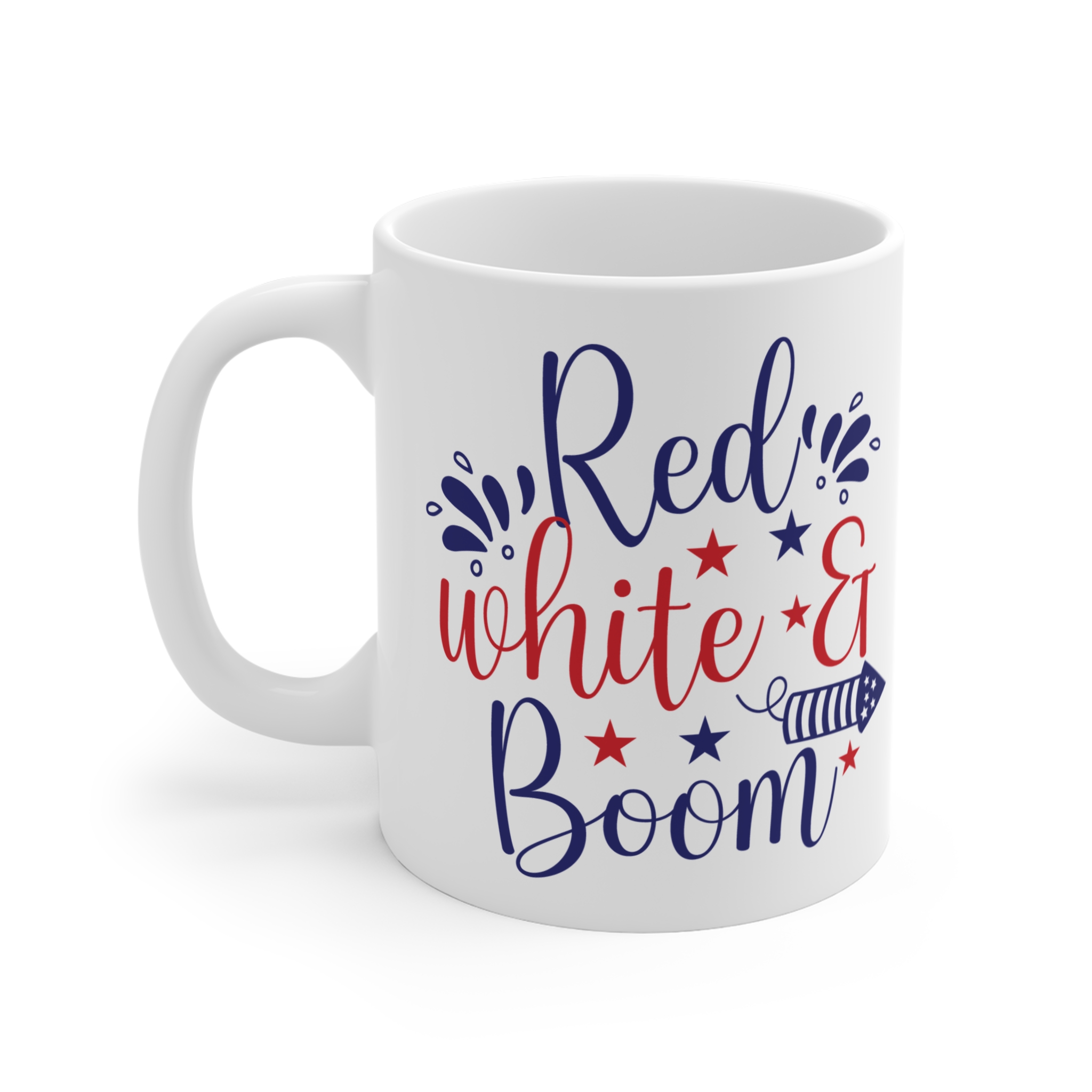 Red White & Boom Mug — 11oz Patriotic Fourth of July Coffee Cup - Image 3