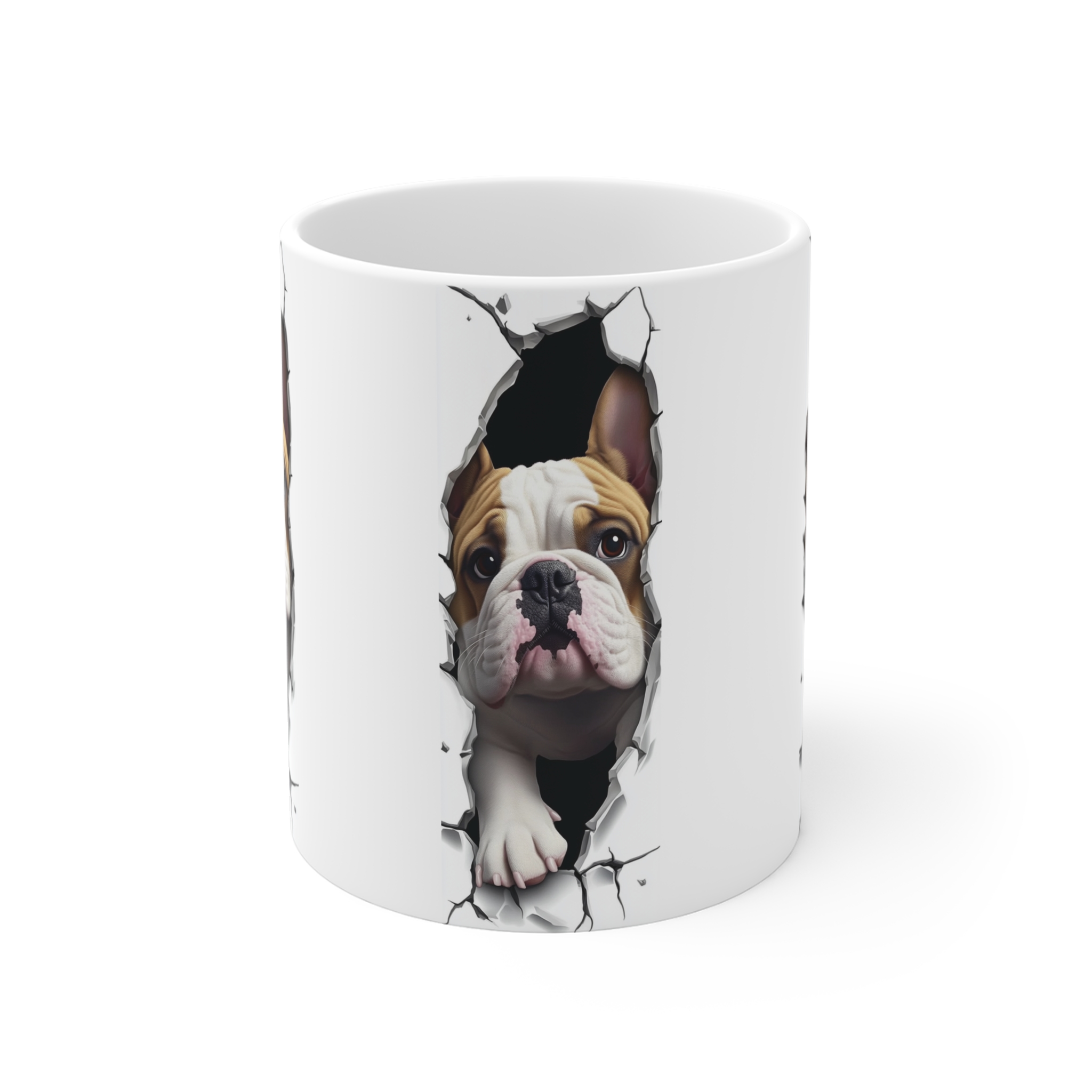 Bulldog Peek-A-Boo Mug — Cute French Bulldog Coffee Cup (11 oz) - Image 2