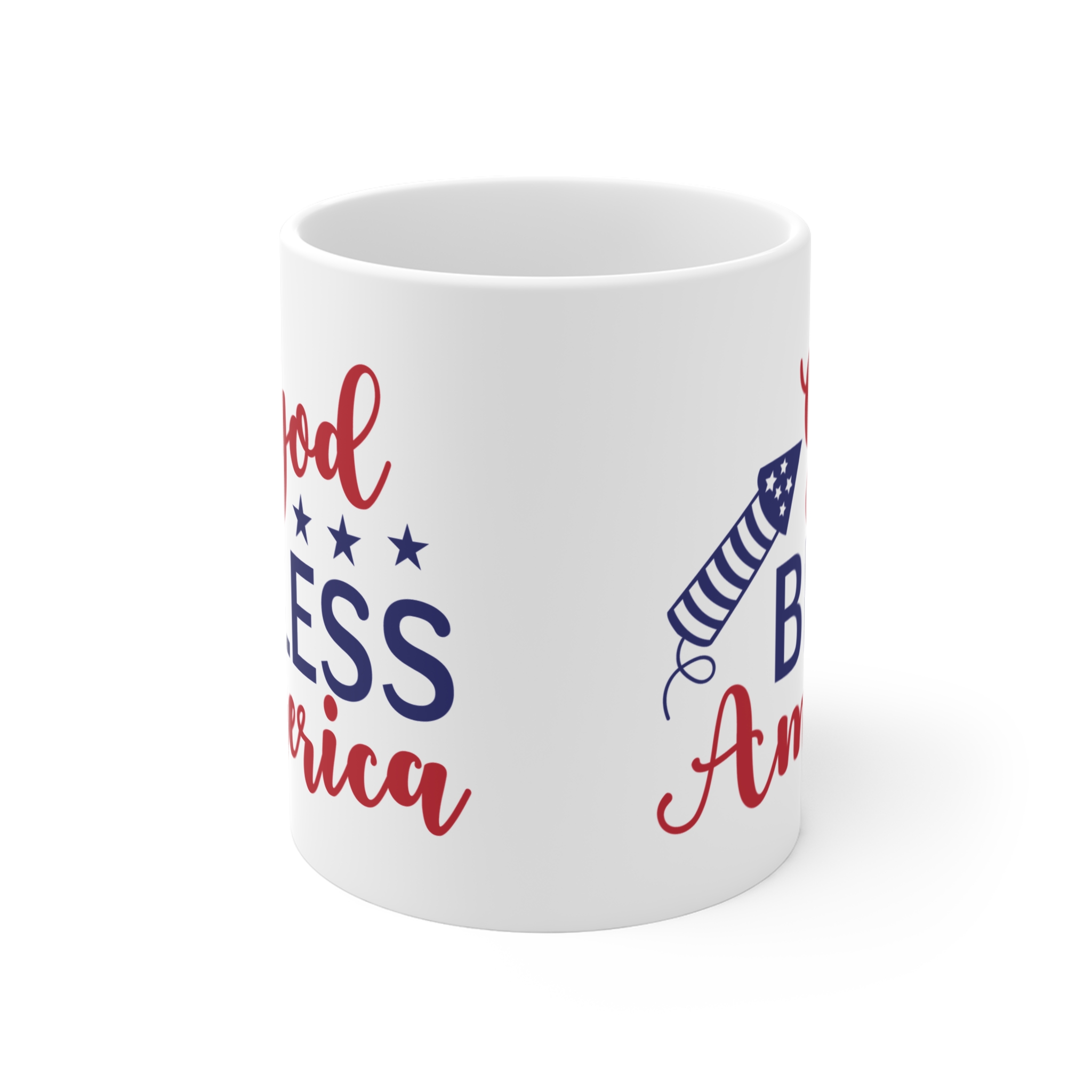 God Bless America Ceramic Mug — Patriotic 11oz Fourth of July Coffee Cup - Image 2