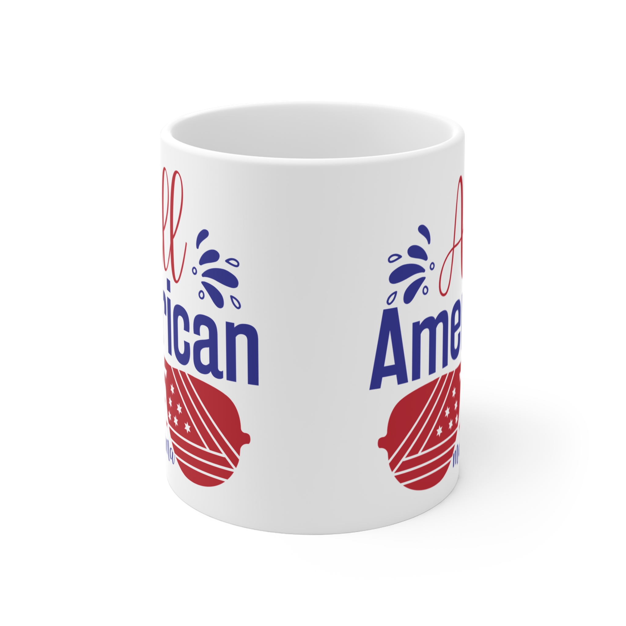 All American Mama Mug — Patriotic 11oz Coffee Cup (Red, White & Blue) - Image 2
