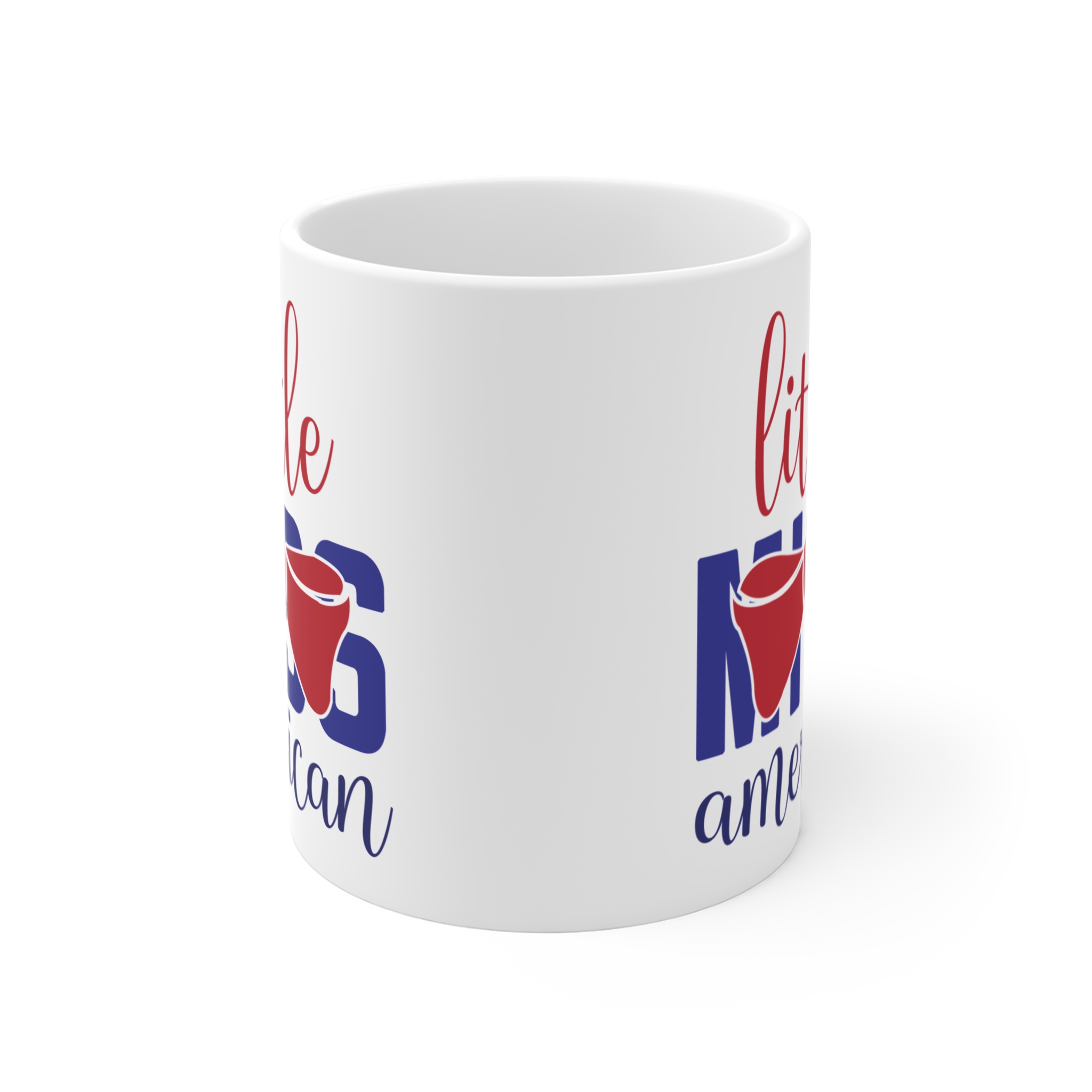 Little Miss American 11oz Coffee Mug - Patriotic Bow Tea Cup, 4th of July Gift - Image 2