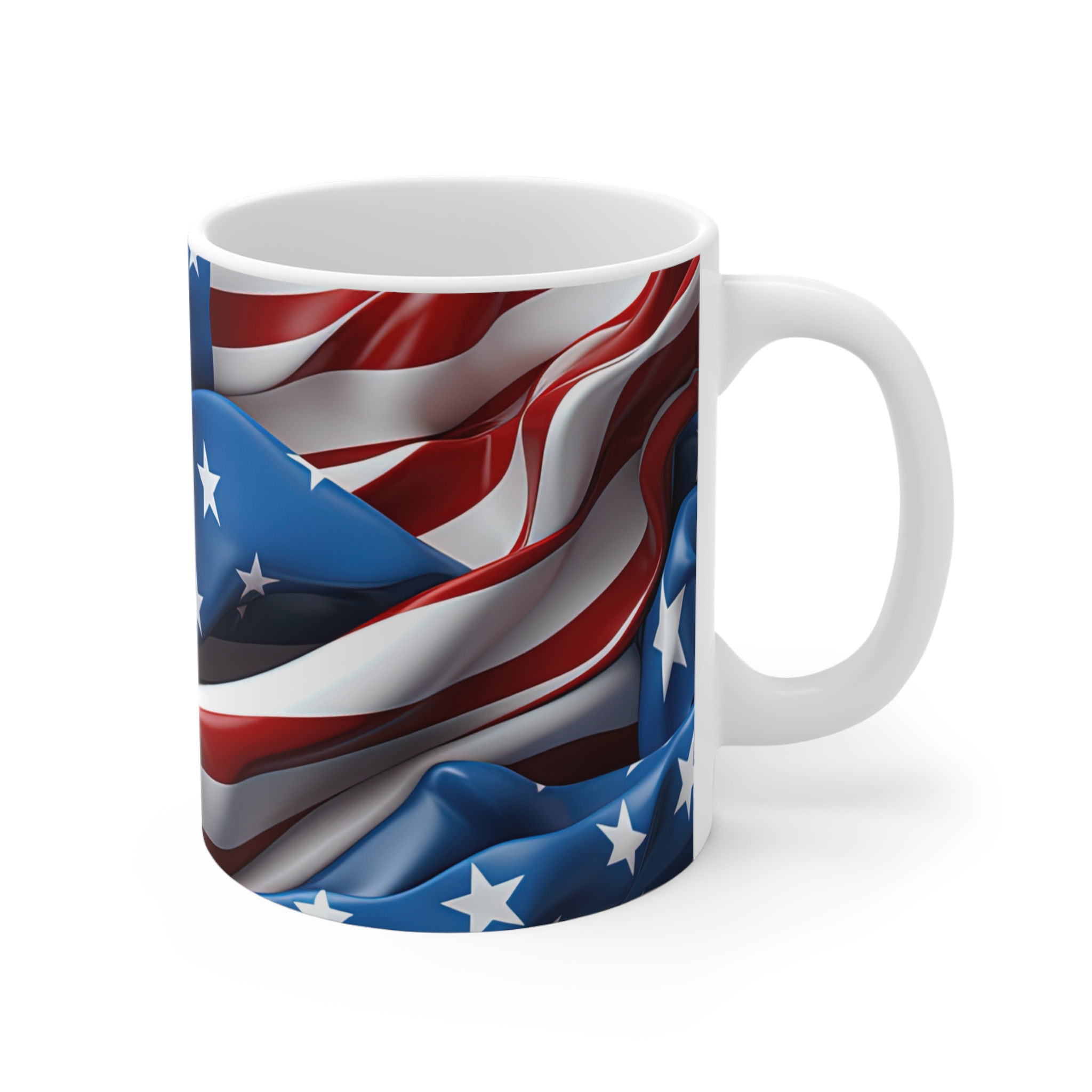 American Flag 11oz Coffee Mug — Patriotic Stars & Stripes Ceramic Cup - Image 3