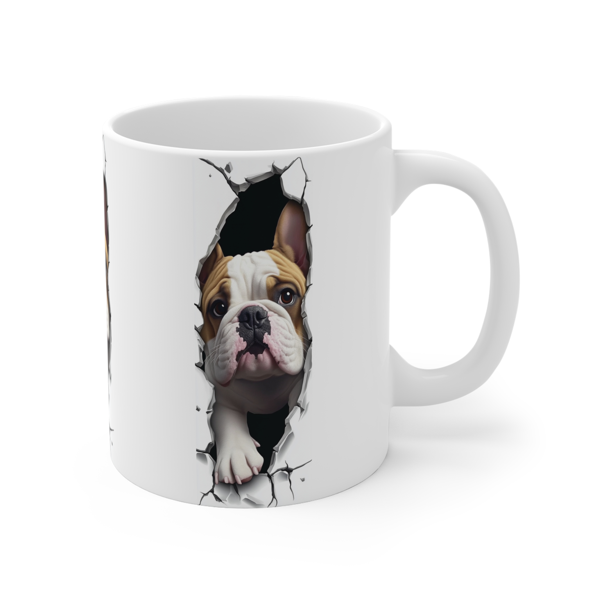 Bulldog Peek-A-Boo Mug — Cute French Bulldog Coffee Cup (11 oz) - Image 4