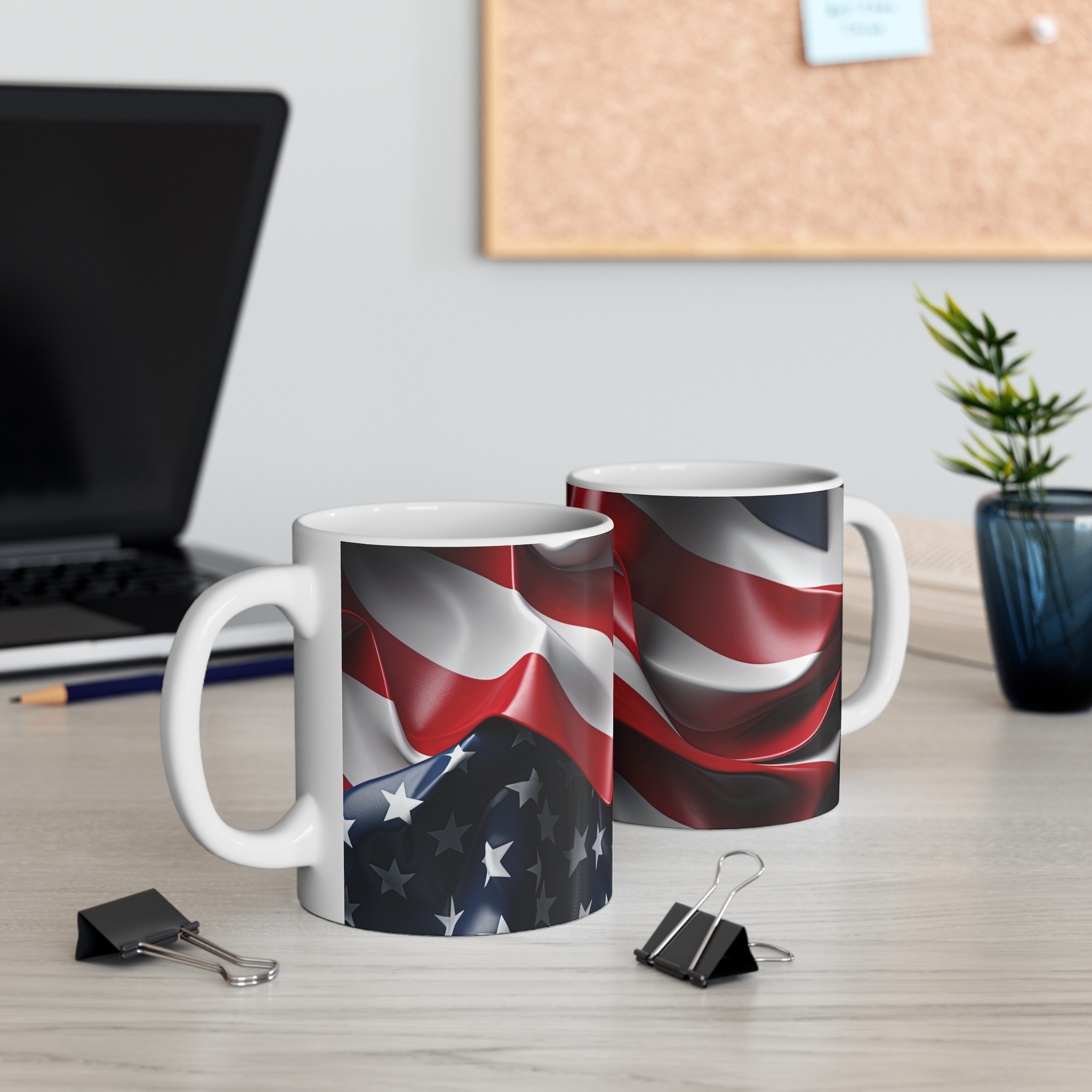 American Flag Coffee Mug – Vintage Waving USA Stars & Stripes 11oz - Image 5