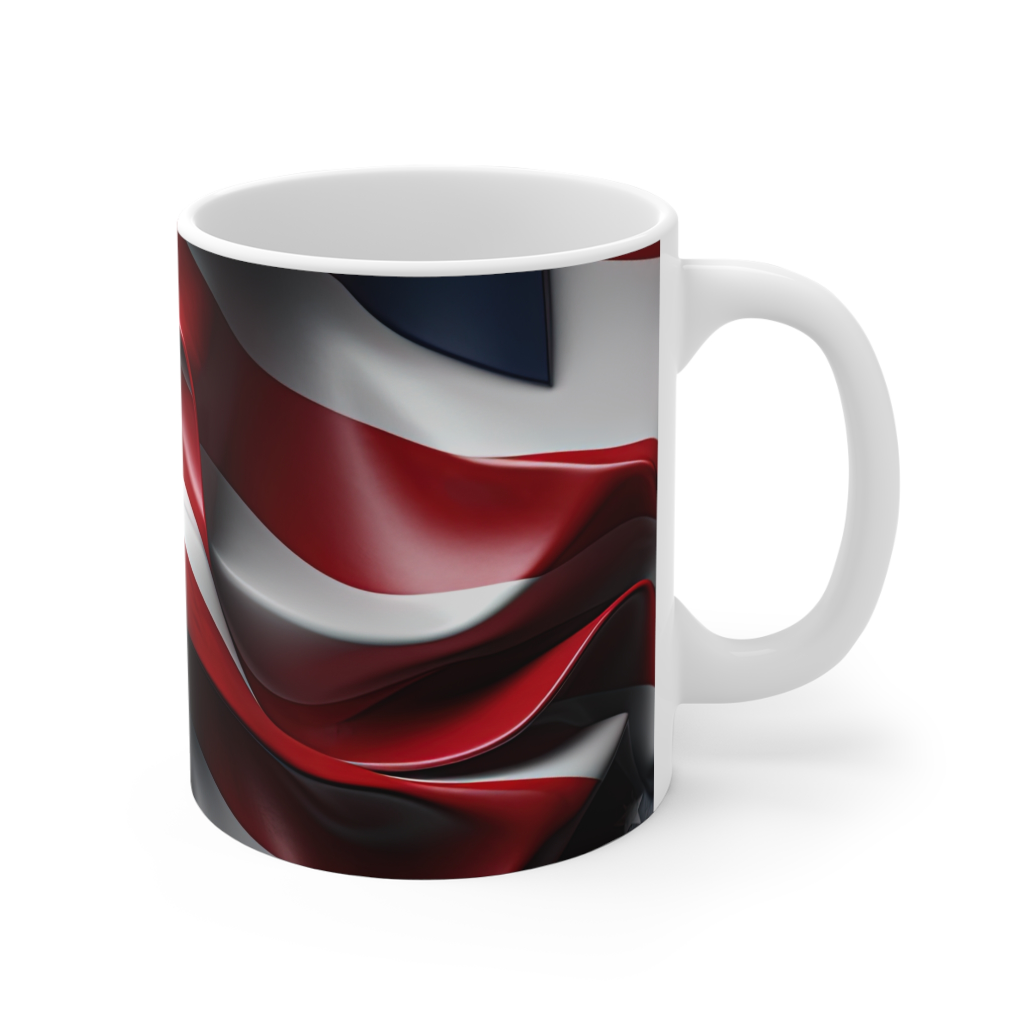 American Flag Coffee Mug – Vintage Waving USA Stars & Stripes 11oz - Image 3