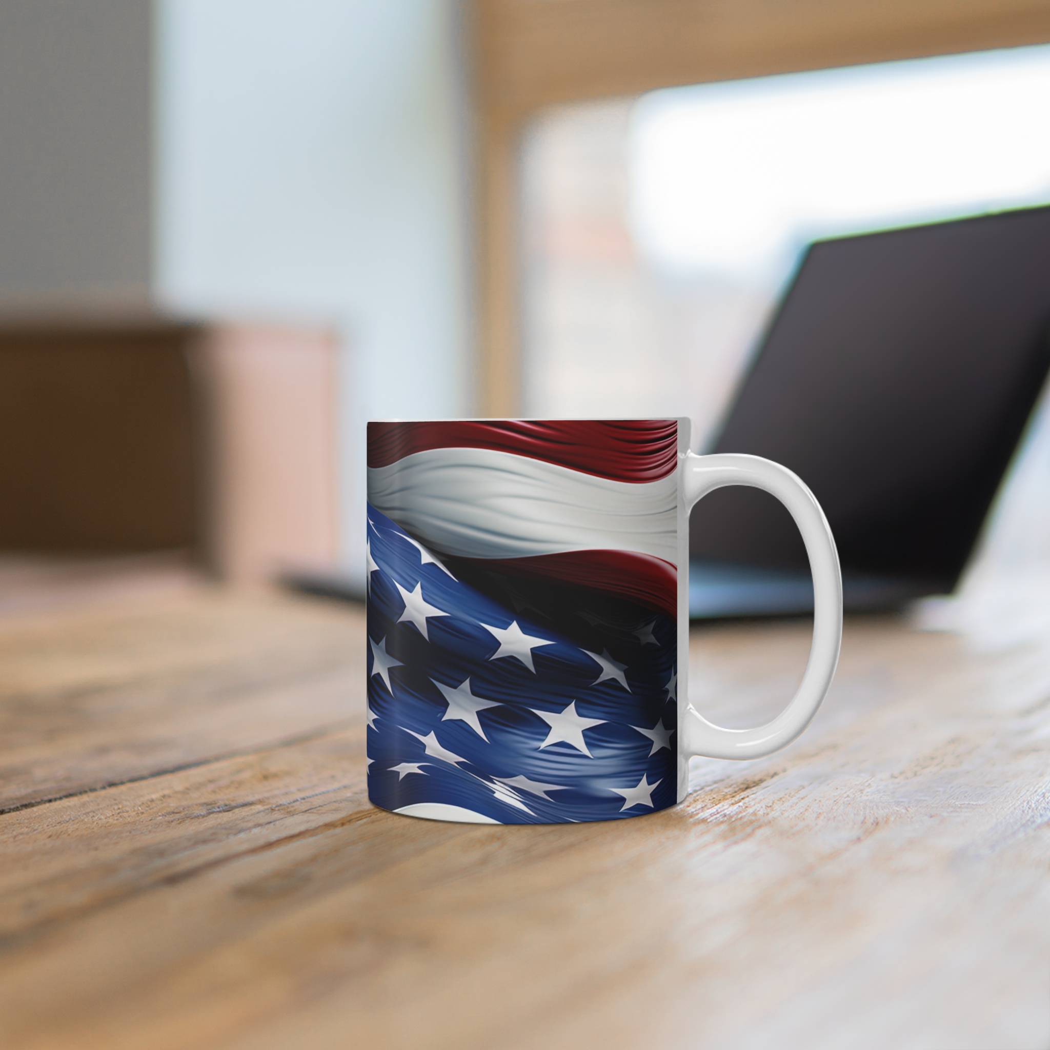 American Flag 11oz Ceramic Mug — Patriotic Stars & Stripes Coffee Cup - Image 6