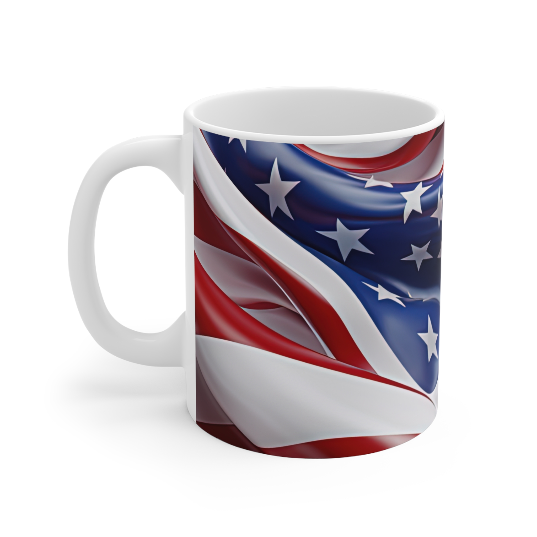 American Flag 11oz Coffee Mug — Patriotic Stars & Stripes Drinkware - Image 2