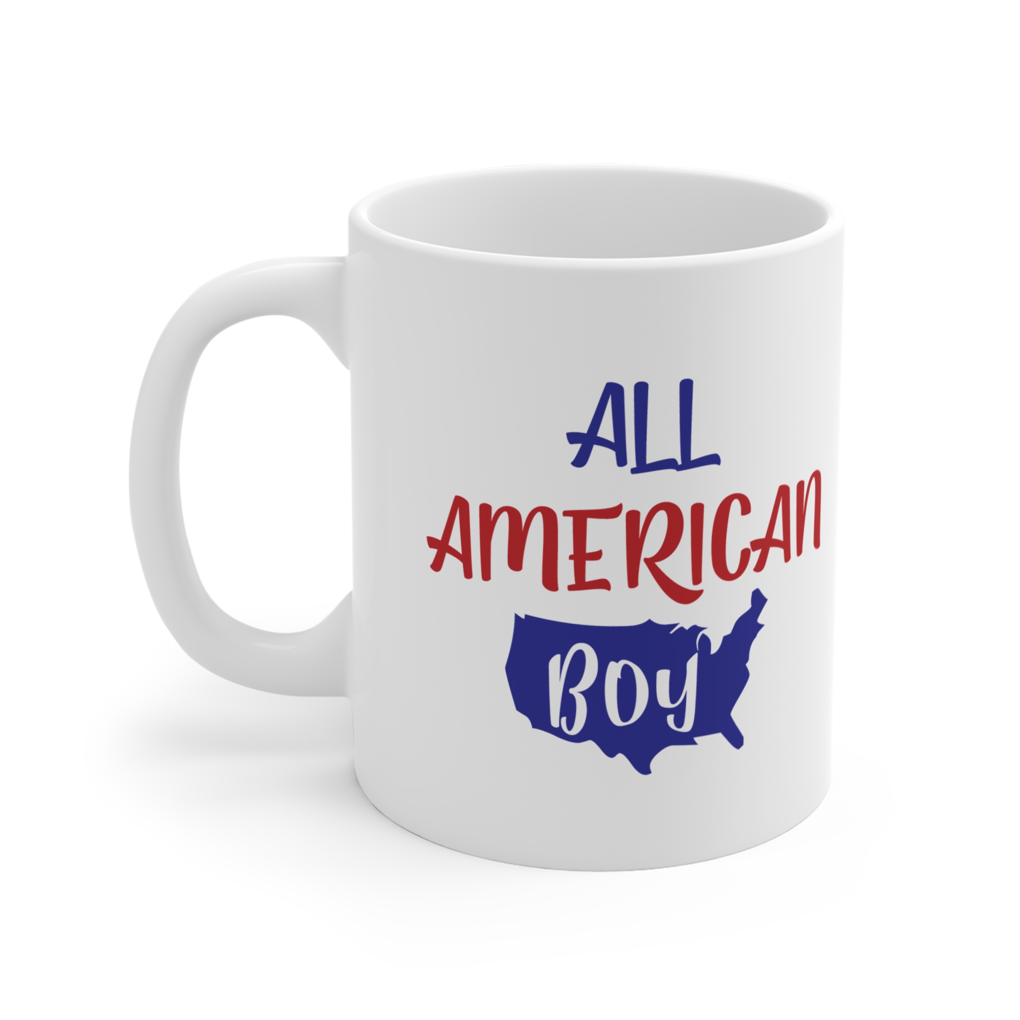All American Boy 11oz Coffee Mug — Patriotic USA Map Gift for Kids & Dads - Image 3