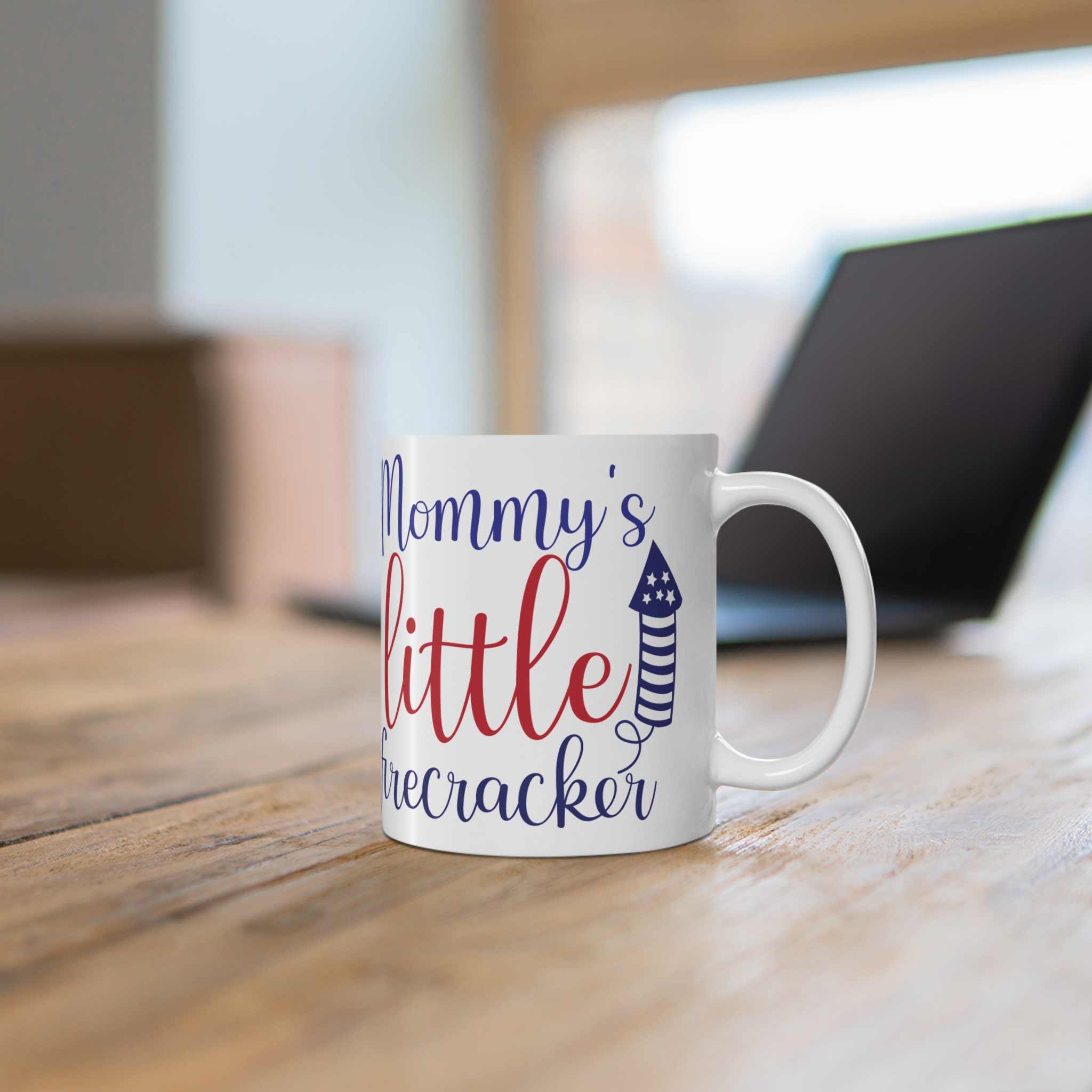 Mommy's Little Firecracker 11oz Coffee Mug – Patriotic 4th of July Gift for Kids & Moms - Image 6
