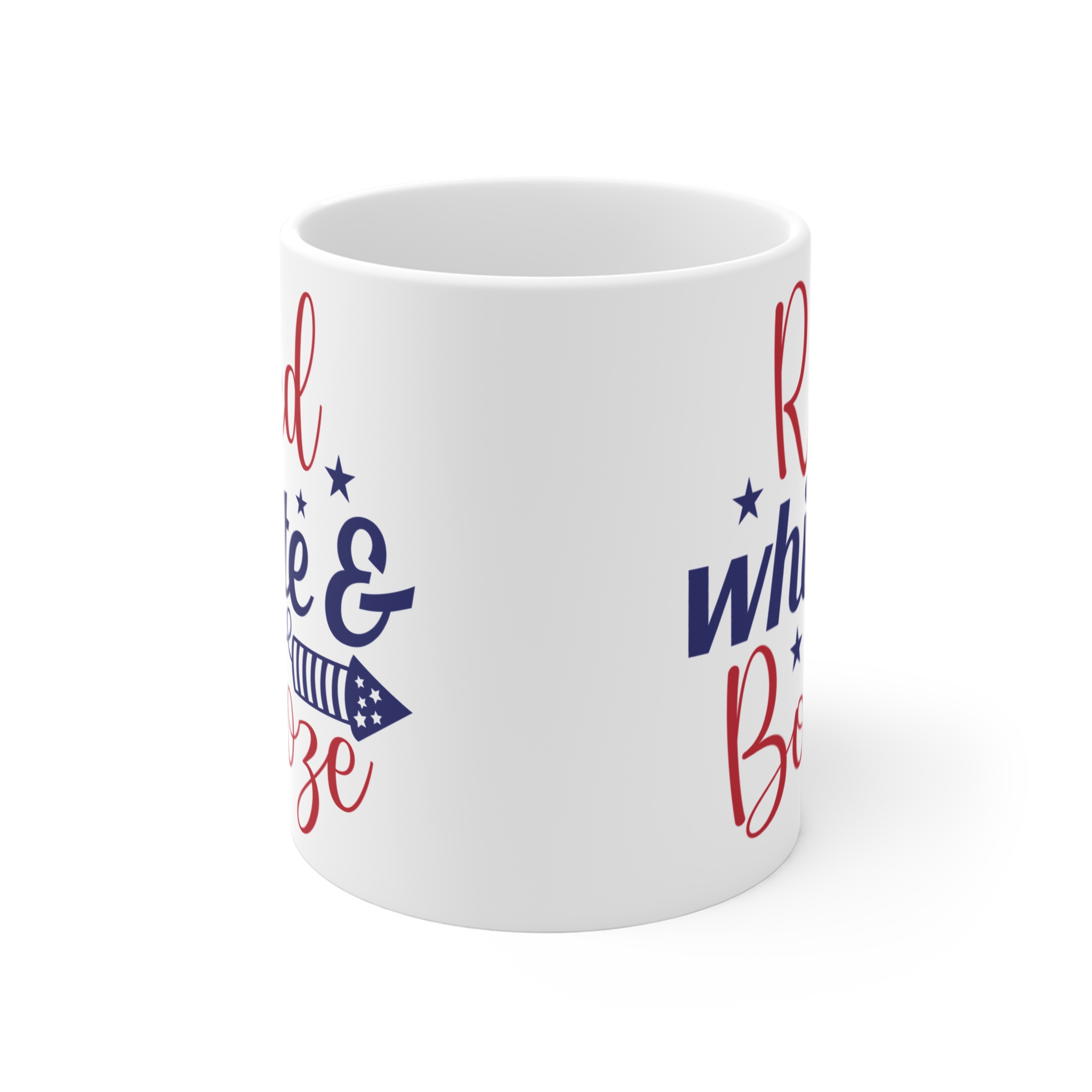 Red White & Booze 11oz Patriotic Coffee Mug – Fourth of July Party Gift - Image 2